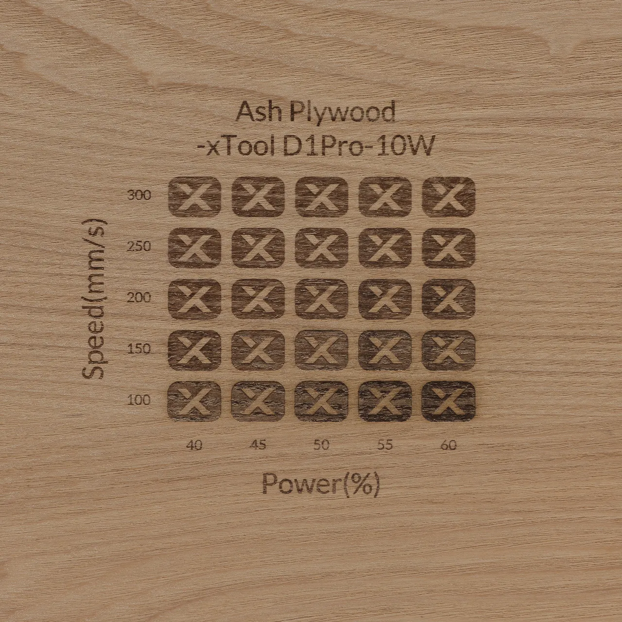 1/8"(3mm) Ash Plywood test grid