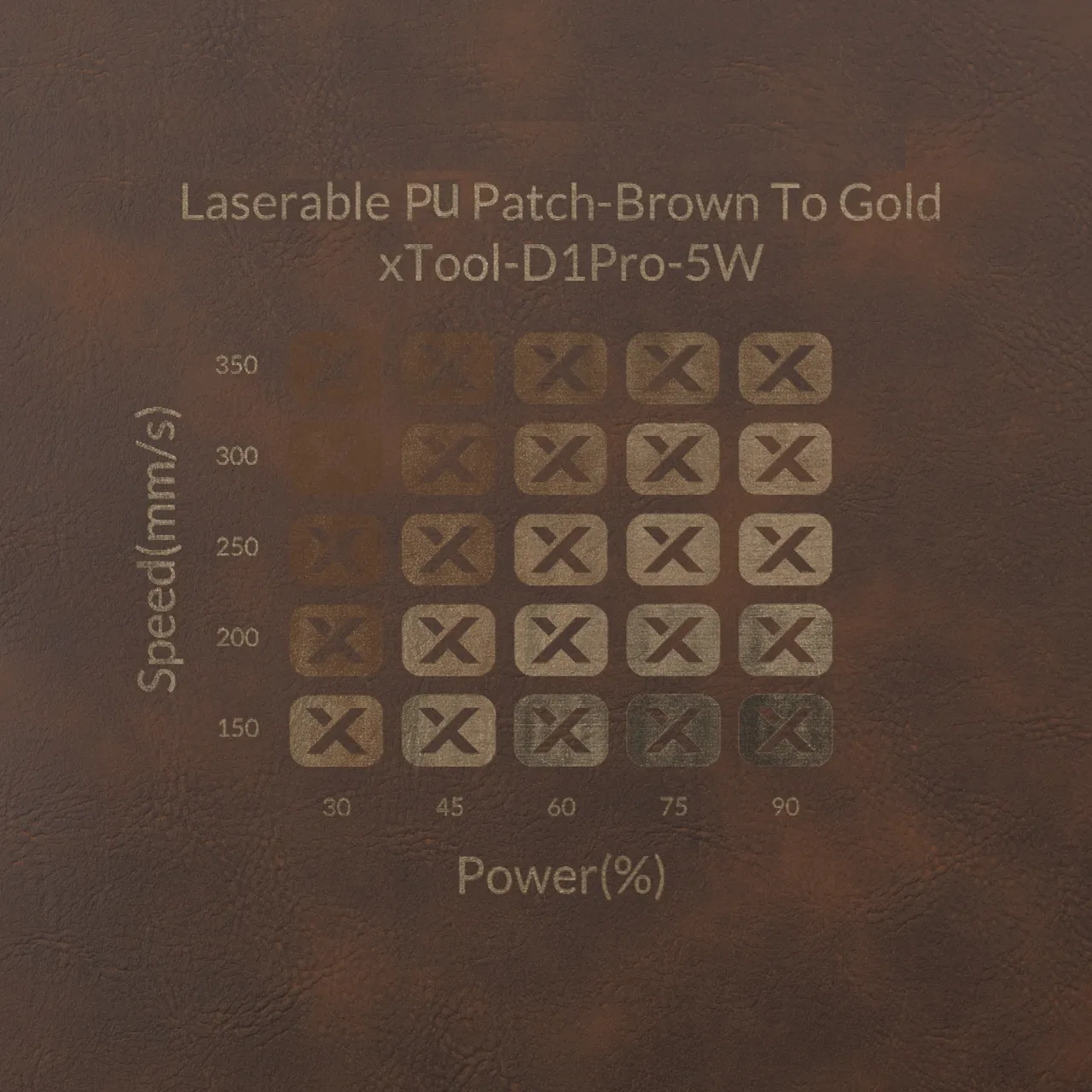 Brown to Gold Hip Flask Laserable PU 6oz(180ml) test grid