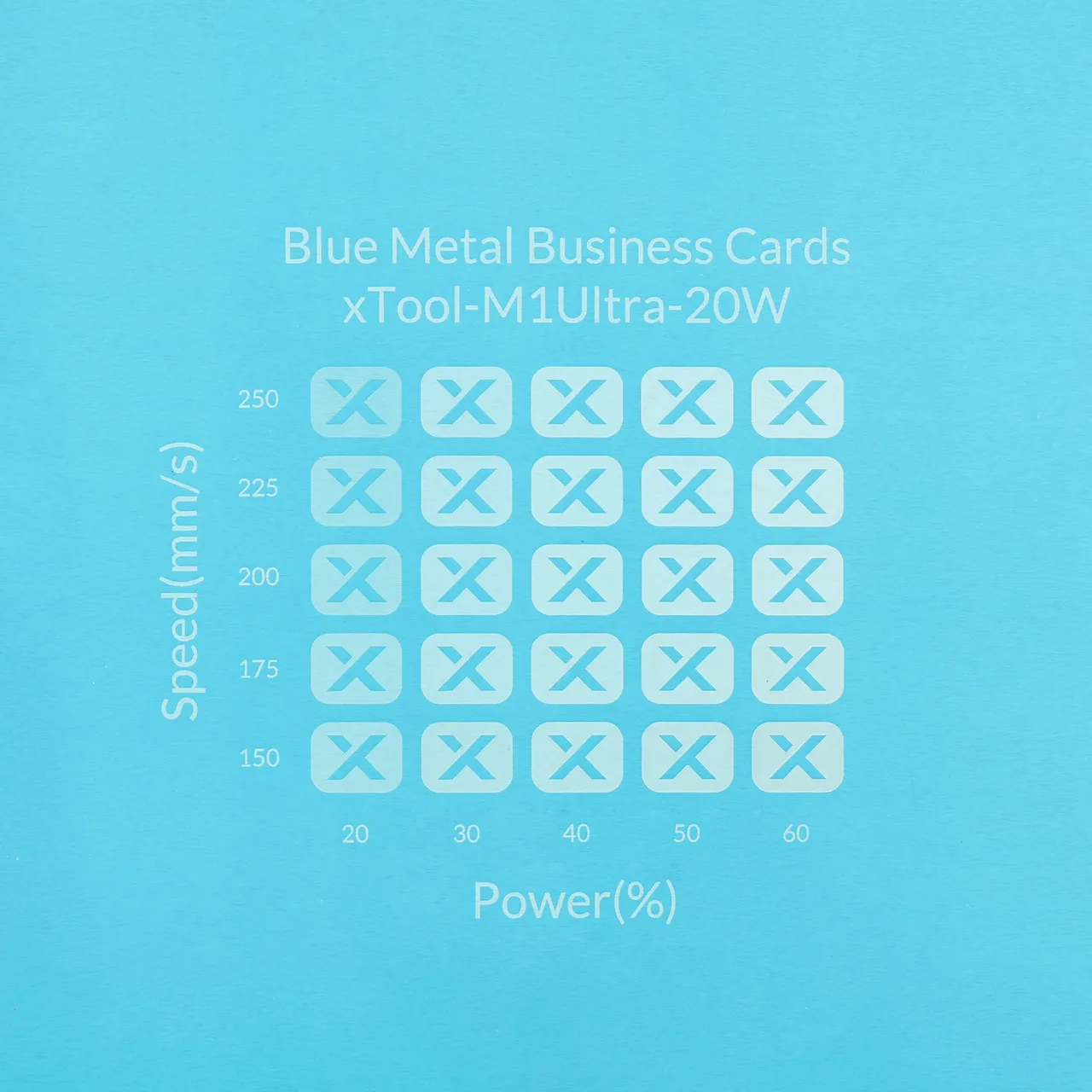 Blue Metal Business Card test grid