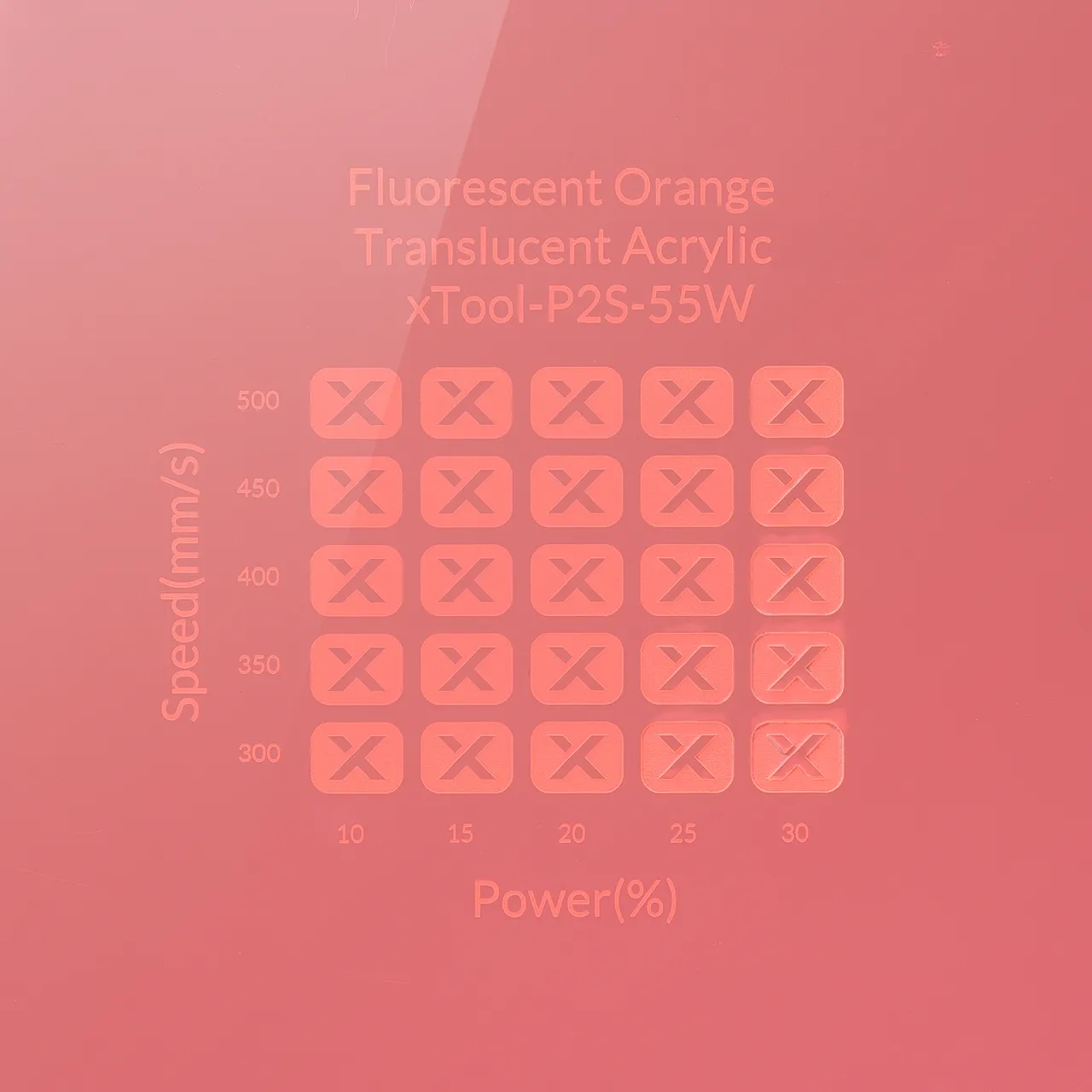 1/8"(3mm) Fluorescent Orange Translucent Acrylic test grid