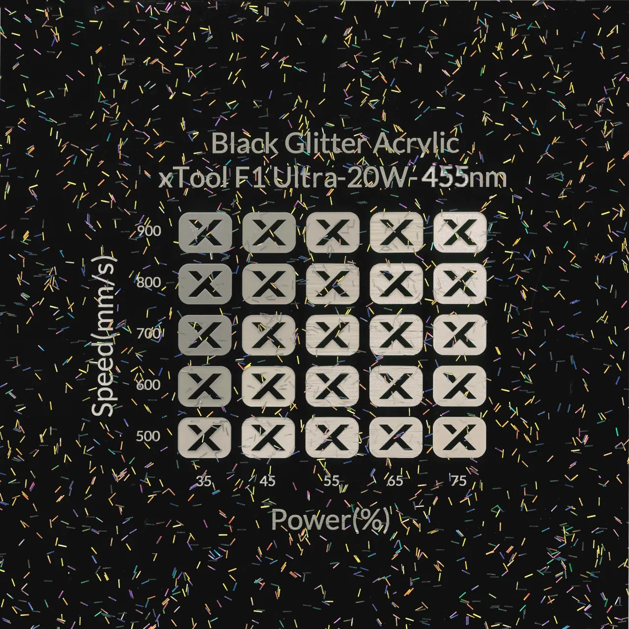1/8"(3mm) Black Glitter Acrylic test grid