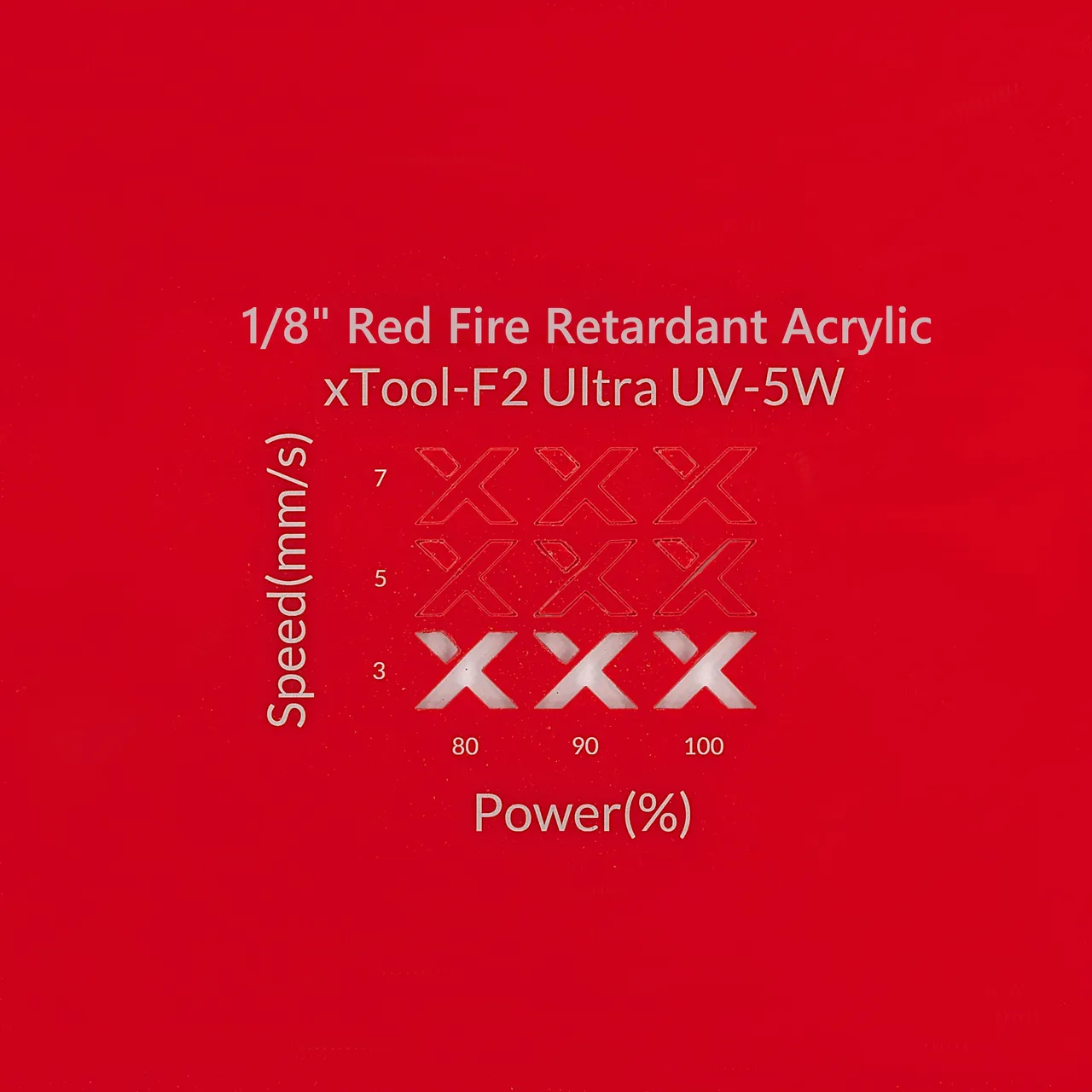 1/8"(3mm) Red Fire Retardant Acrylic test grid