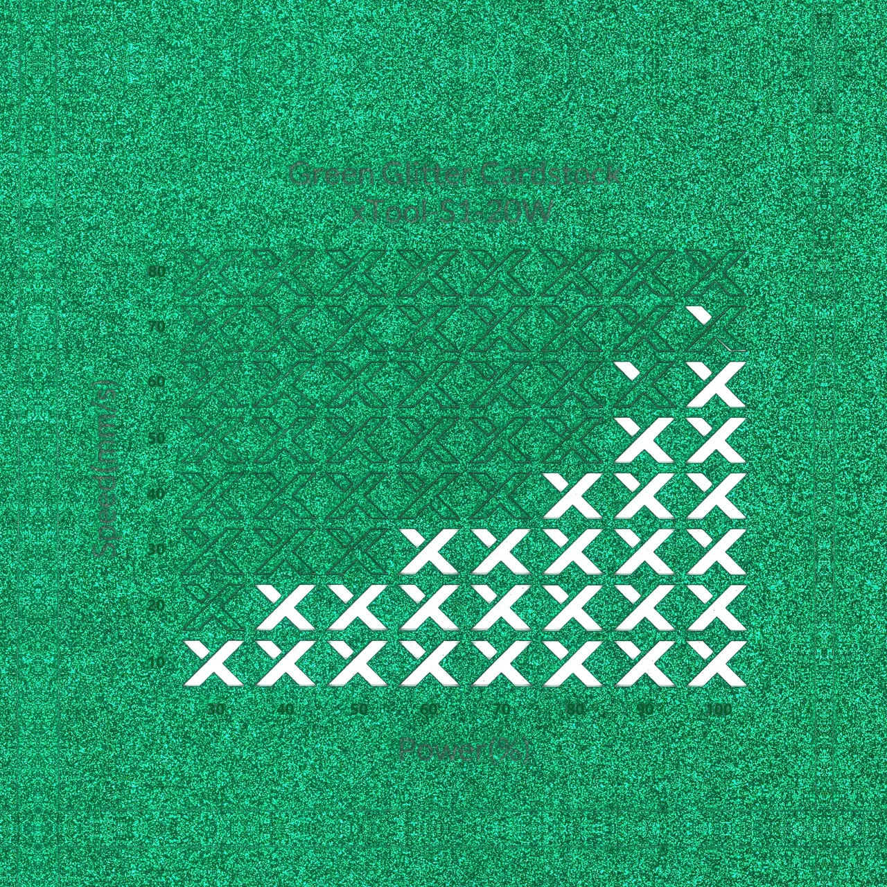 Green Glitter Cardstock-7oz(250g) test grid