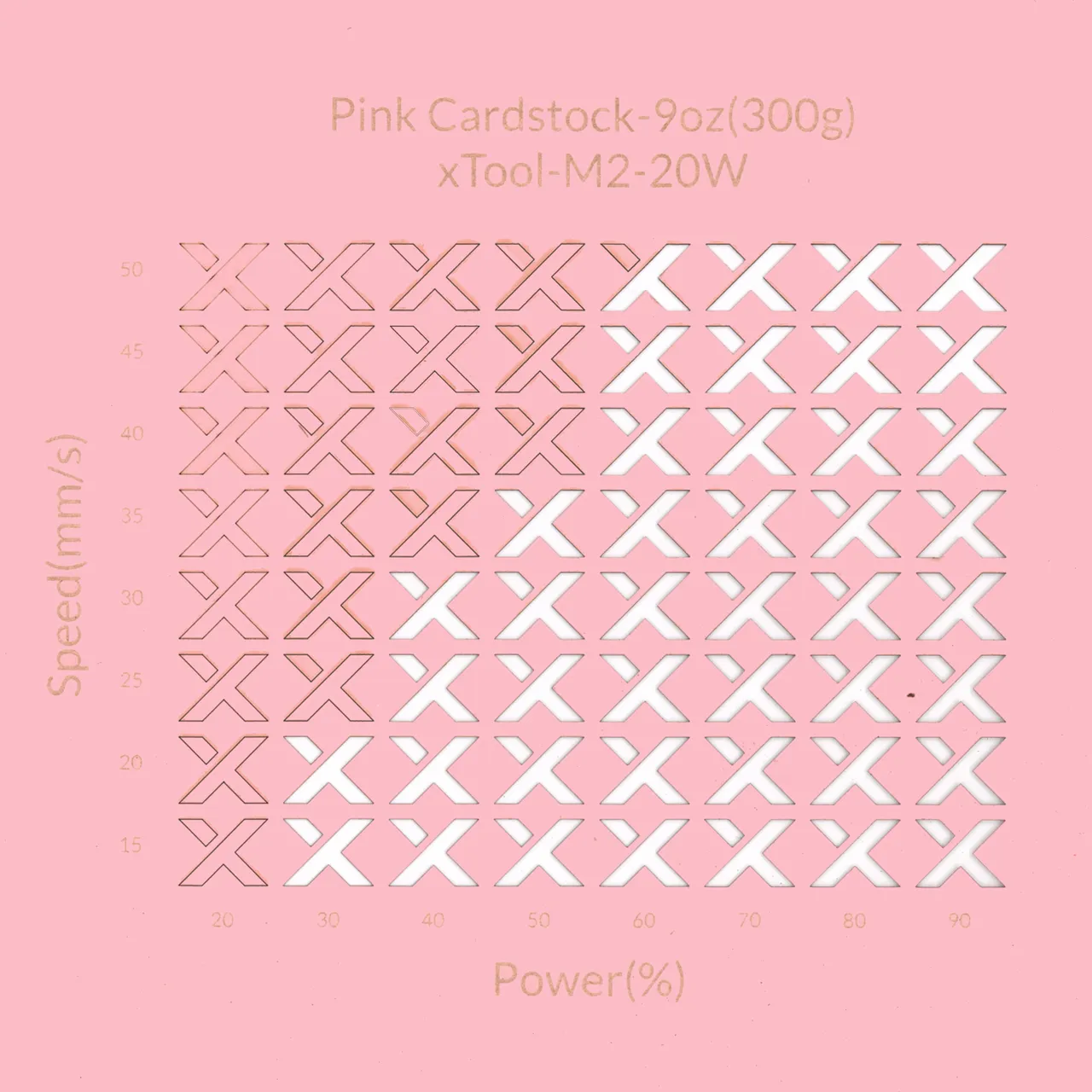 Pink Cardstock-9oz(300g) test grid