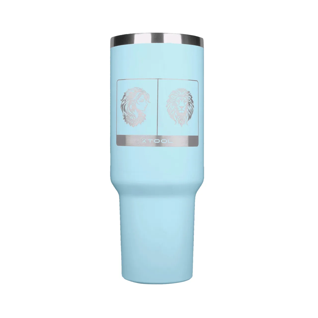 Pastel Blue Glow in the Dark Tumbler with Handle(40oz) test grid