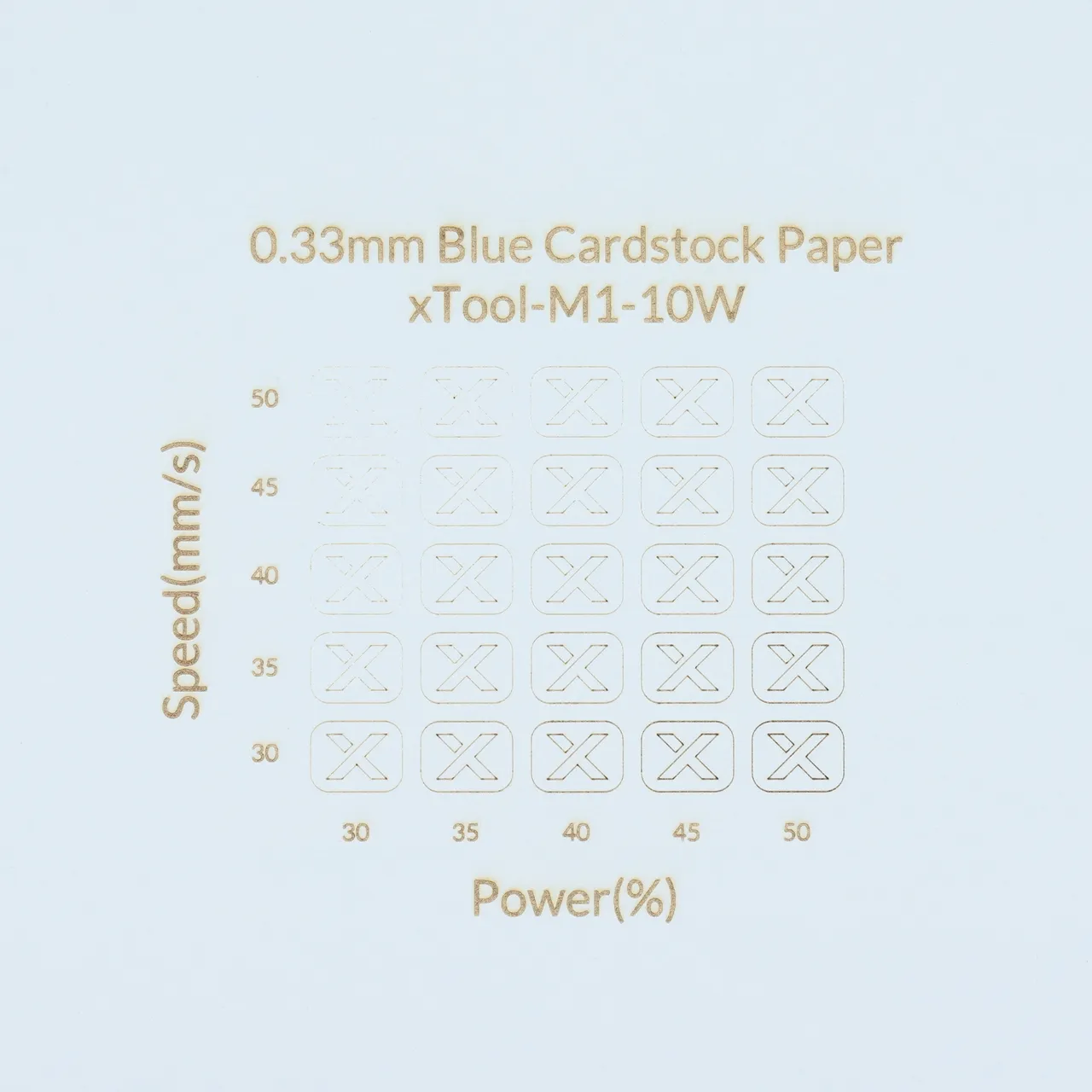 1/77"(0.33mm) Blue Cardstock Paper test grid