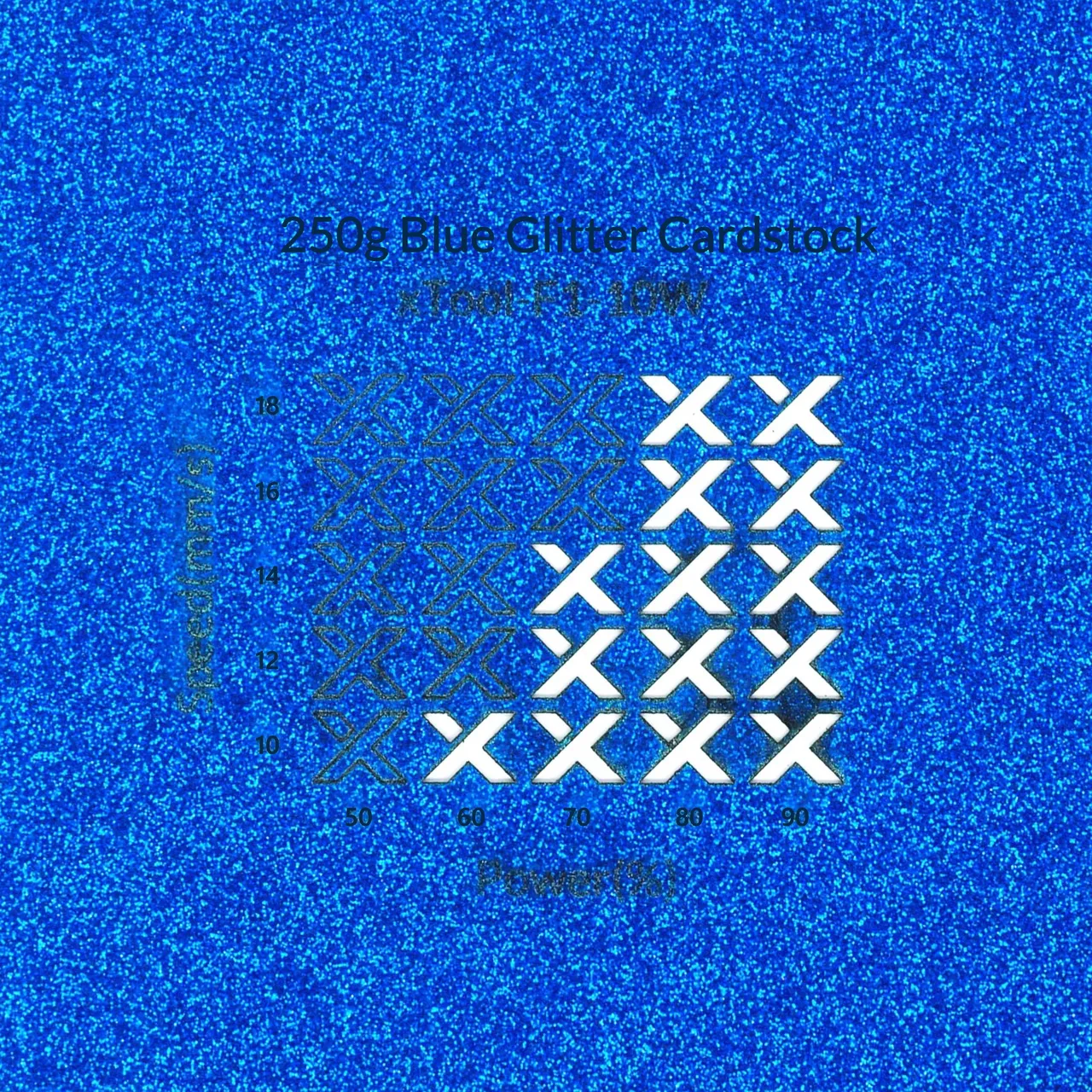 Blue Glitter Cardstock-7oz(250g) test grid