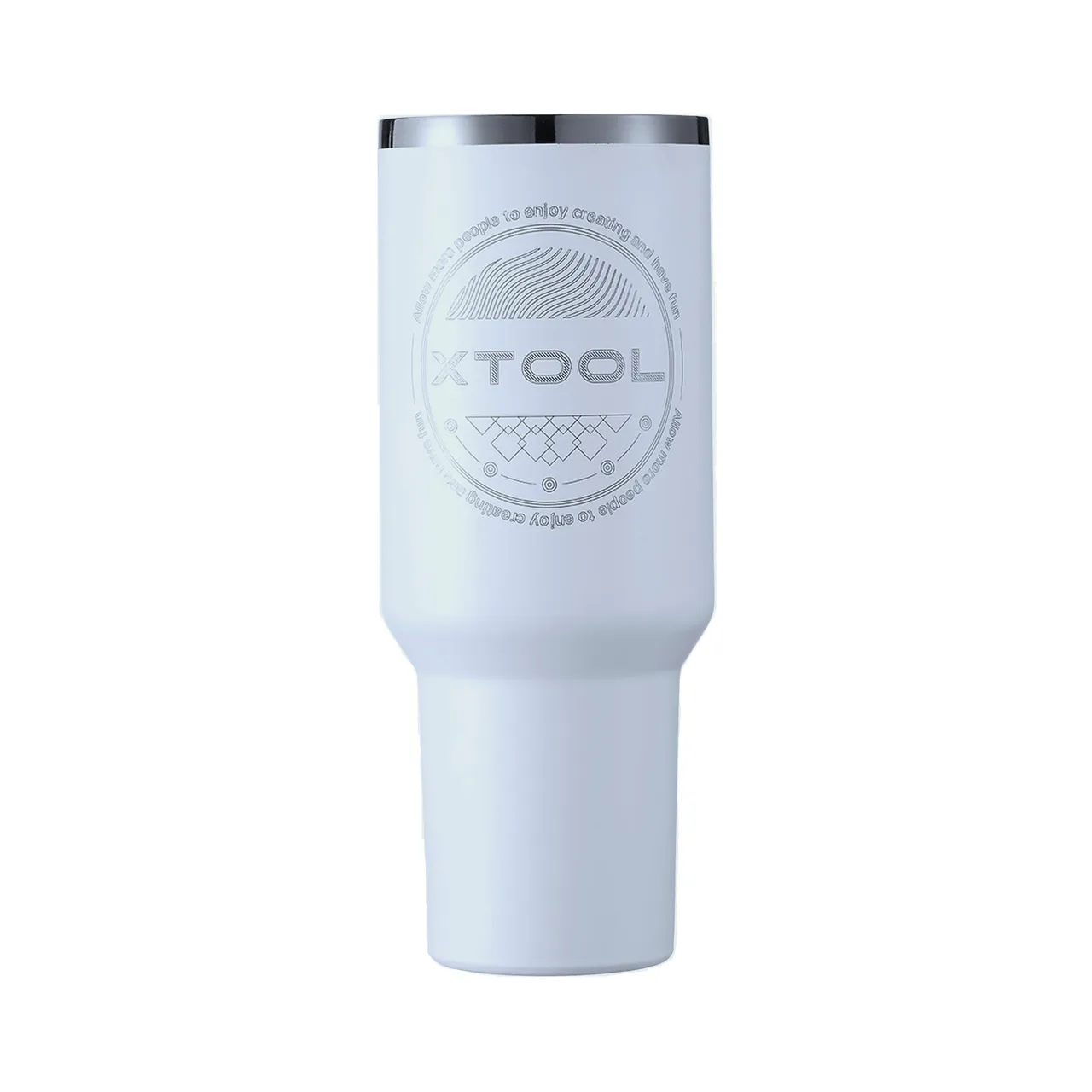 40oz(1183ml) Light Blue Grey to Silver Tumbler with Removable Handle