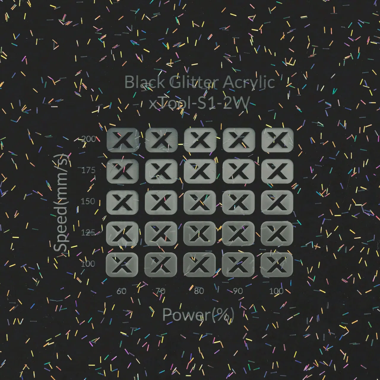 1/8"(3mm) Black Glitter Acrylic test grid