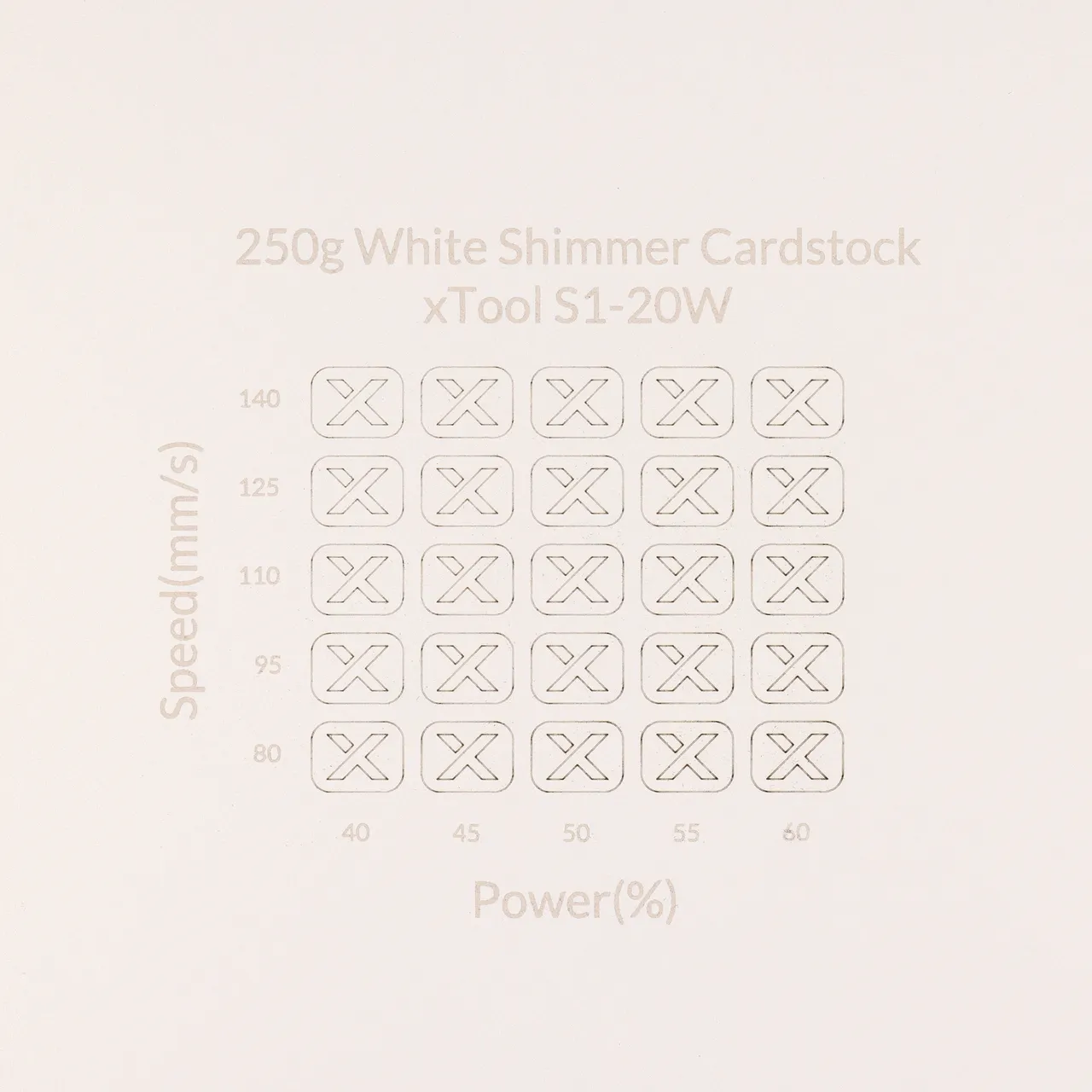 White Shimmer Cardstock-7oz(250g) test grid