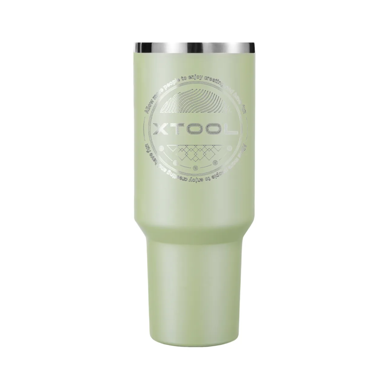 40oz(1183ml) Army Green to Silver Tumbler with Removable Handle