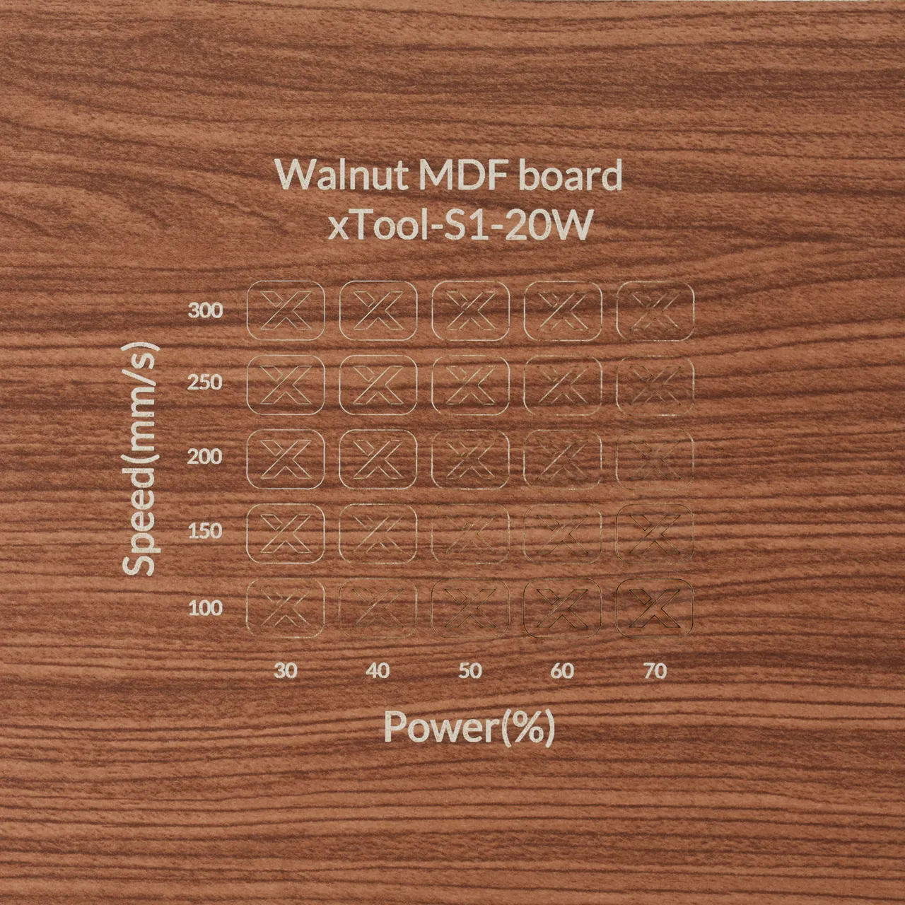 1/8"(3mm) Faux Walnut MDF Board test grid