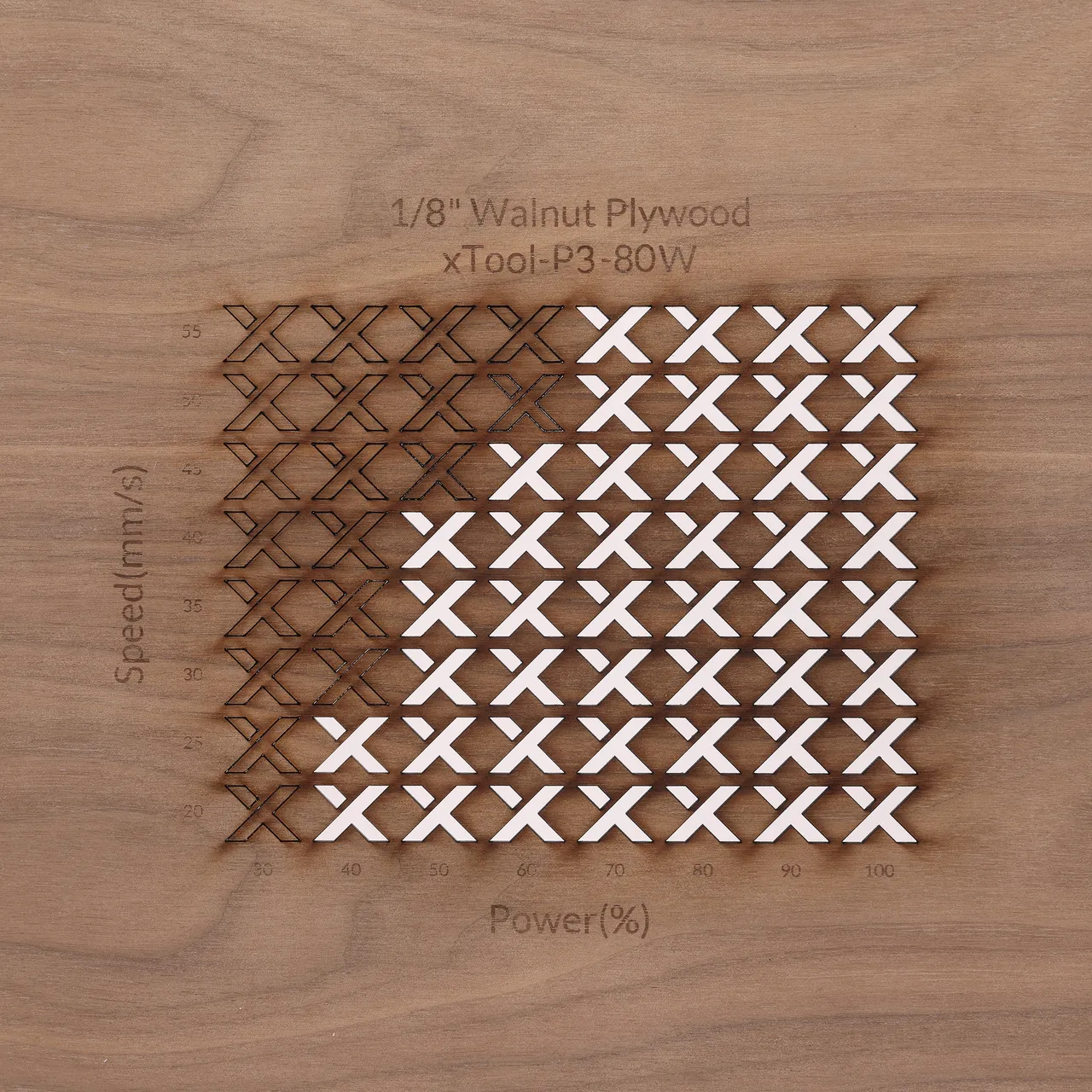 1/8"(3mm) Walnut Plywood test grid