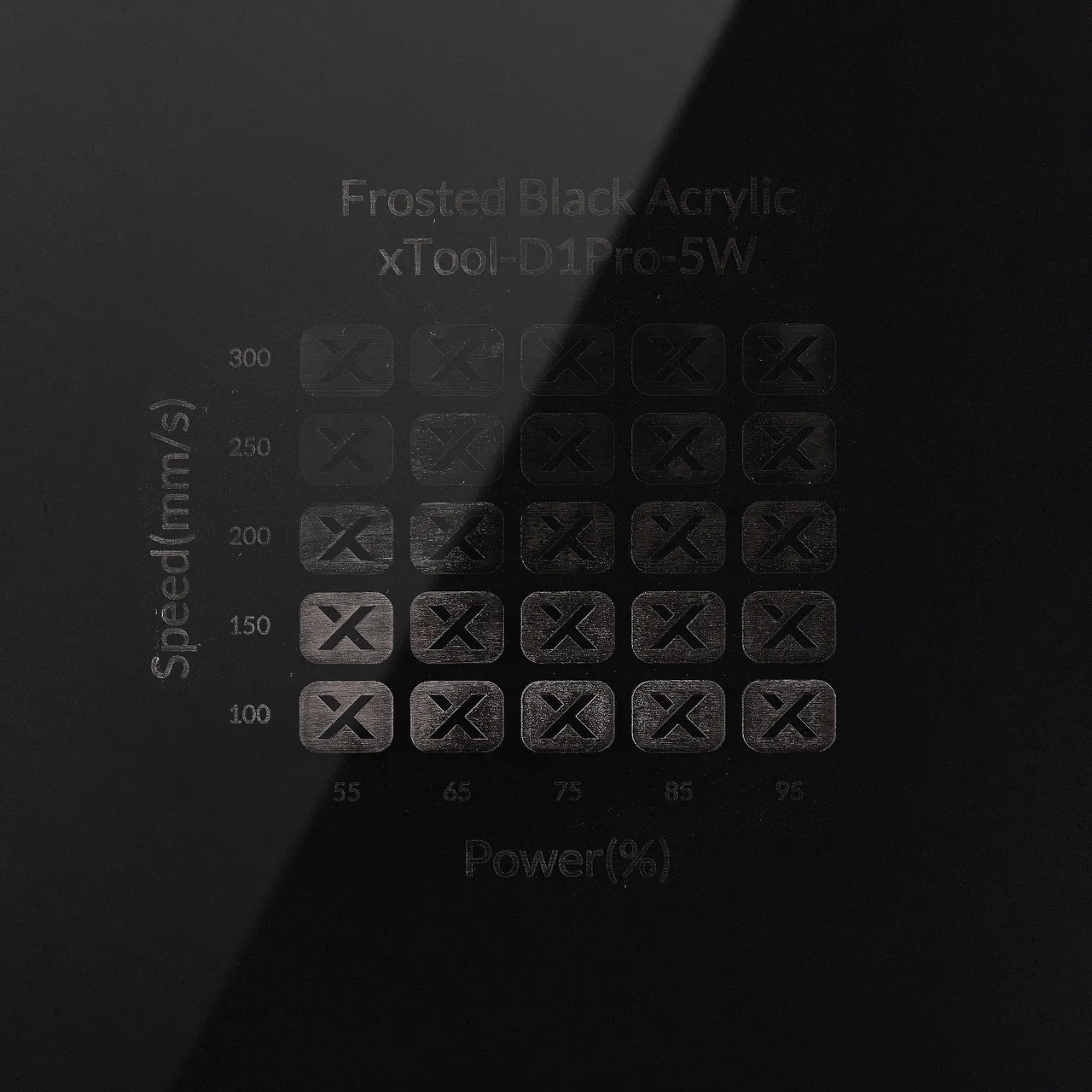 1/8"(3mm) Frosted Black Acrylic test grid