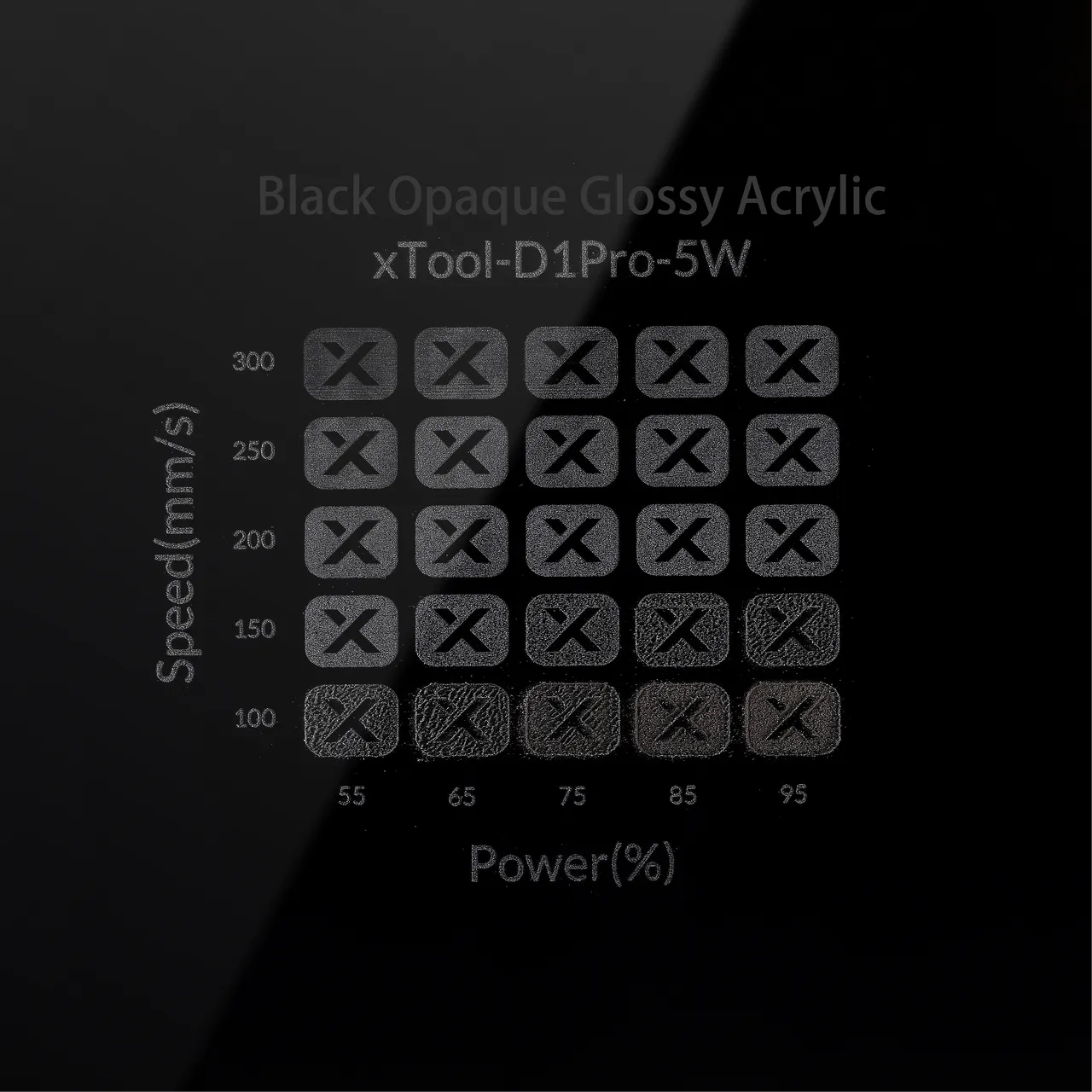 3/64"(1mm) Black Acrylic test grid