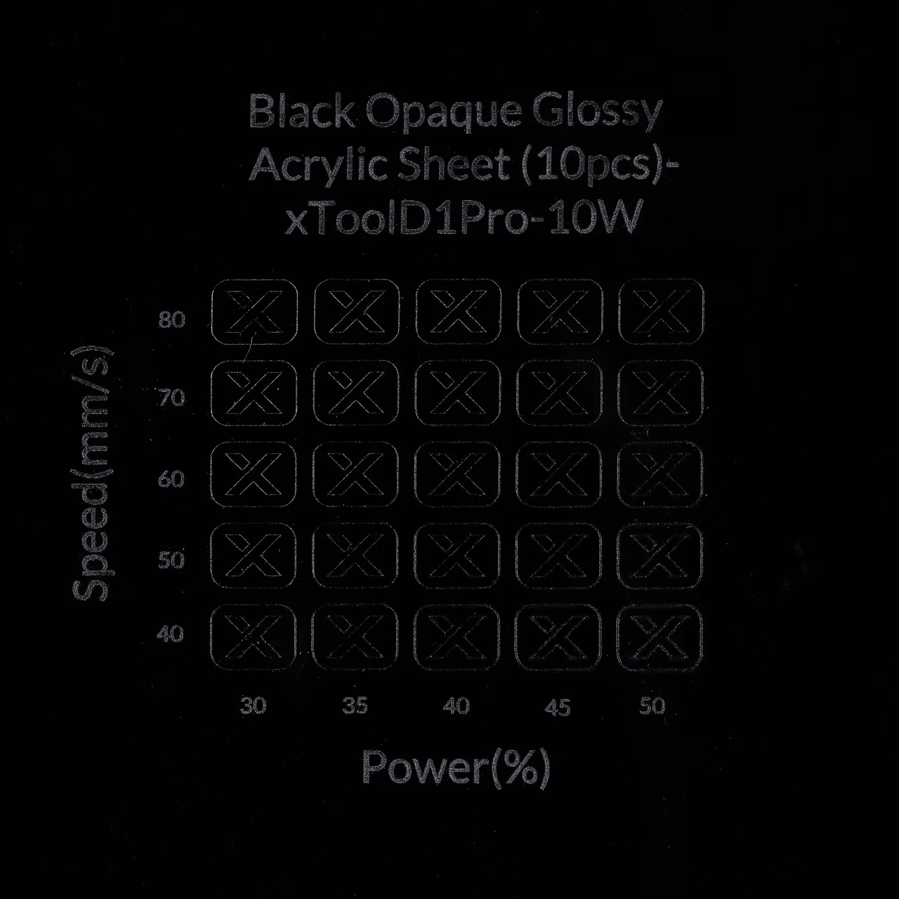 3/64"(1mm) Black Acrylic test grid