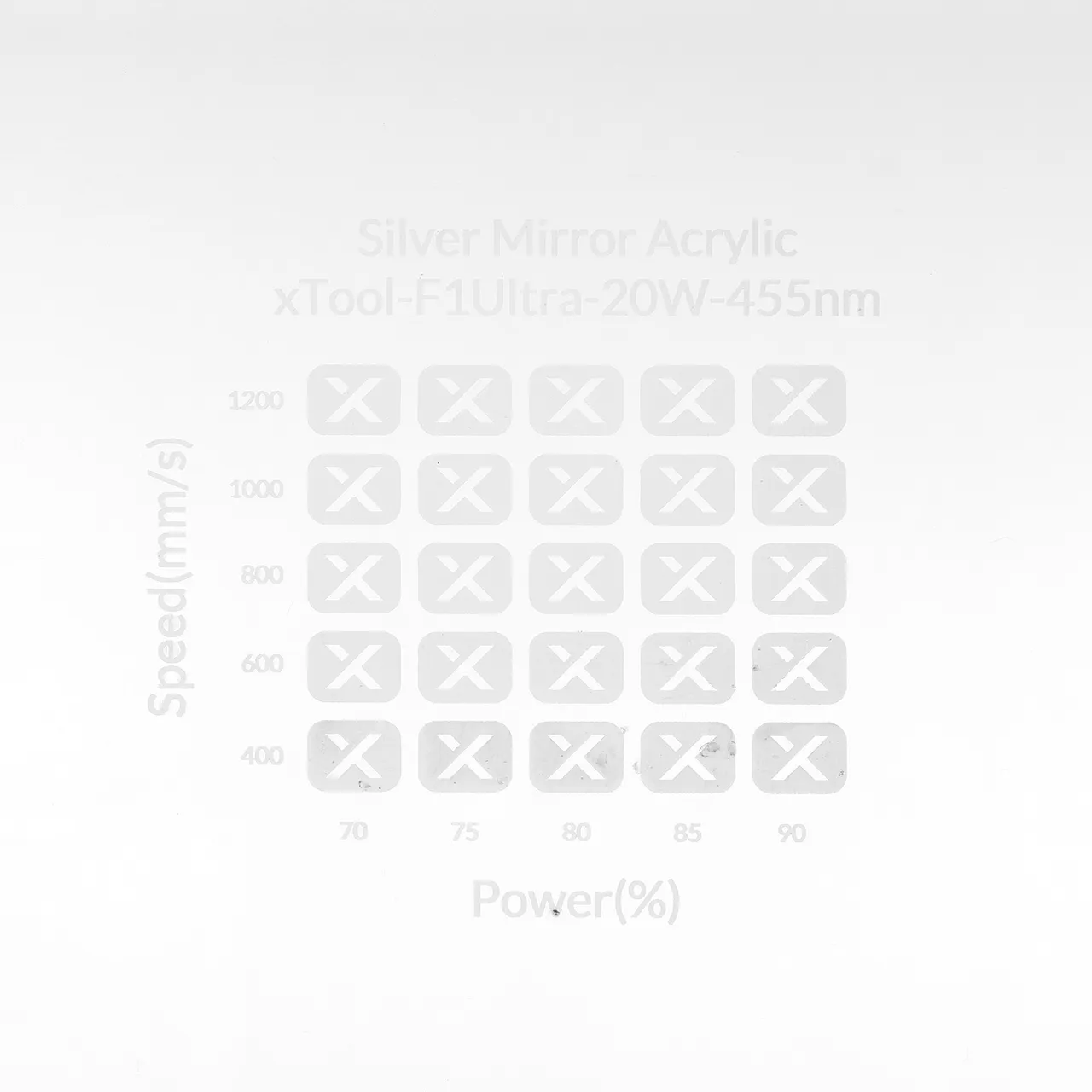 1/8"(3mm) Silver Mirror Acrylic test grid