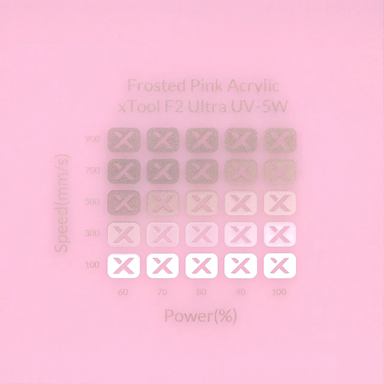 1/8"(3mm) Frosted Pink Acrylic test grid