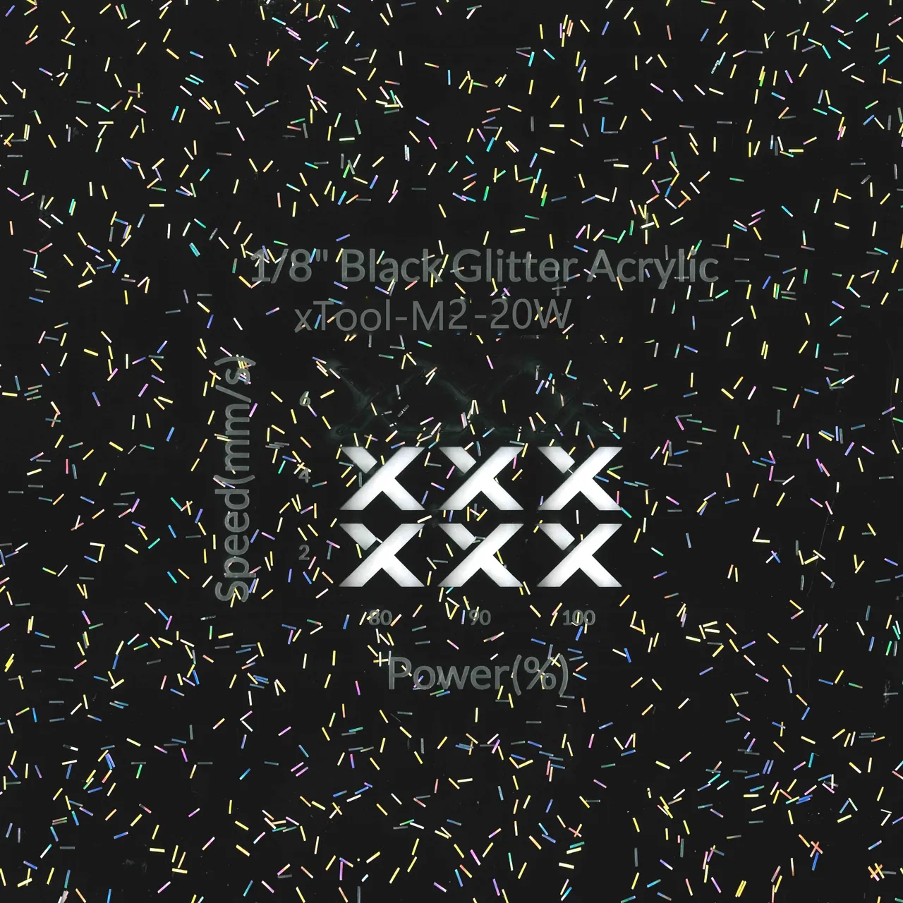 1/8"(3mm) Black Glitter Acrylic test grid
