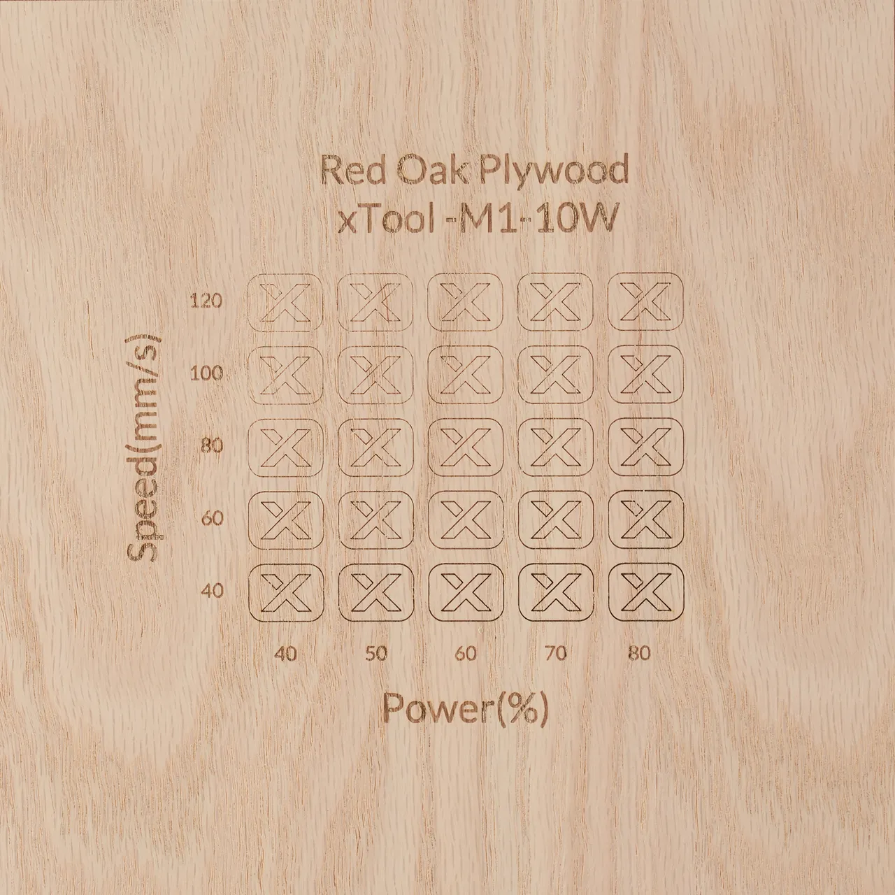 1/8"(3mm) Red Oak Plywood test grid
