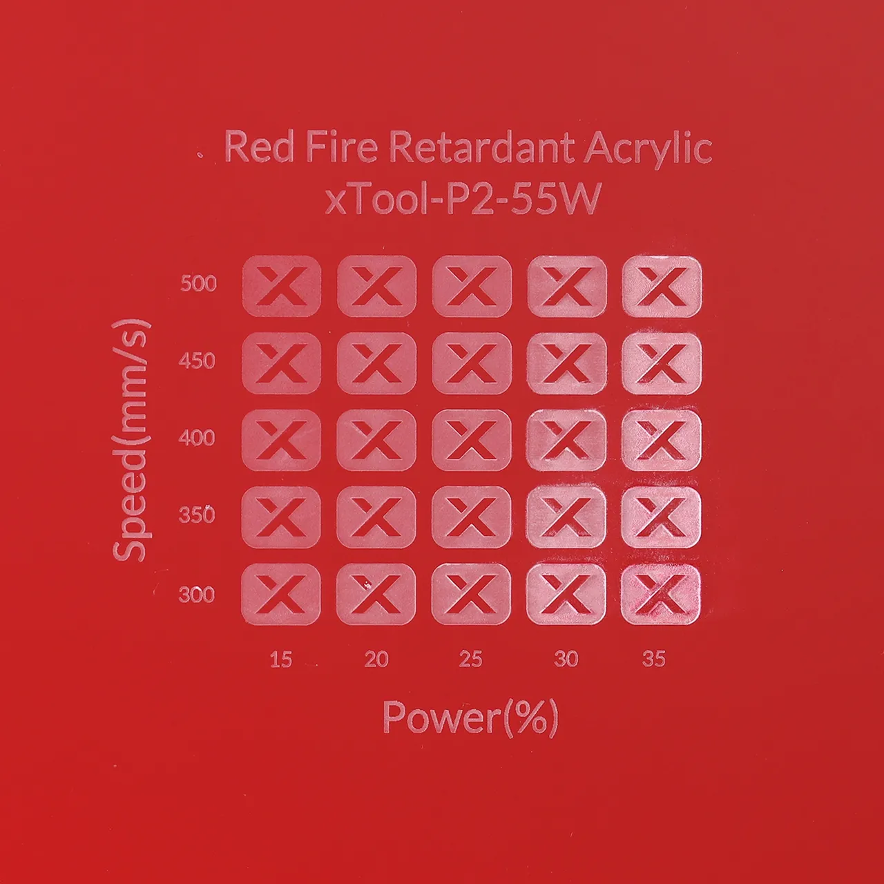 1/8"(3mm) Red Fire Retardant Acrylic test grid