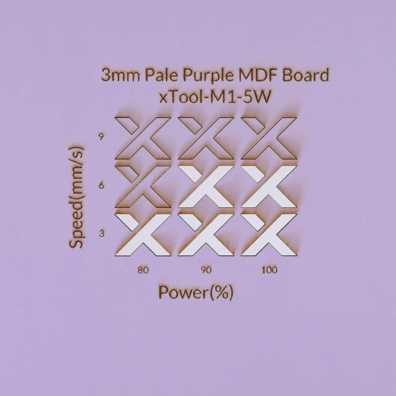 1/8"(3mm) Light Purple MDF Board test grid