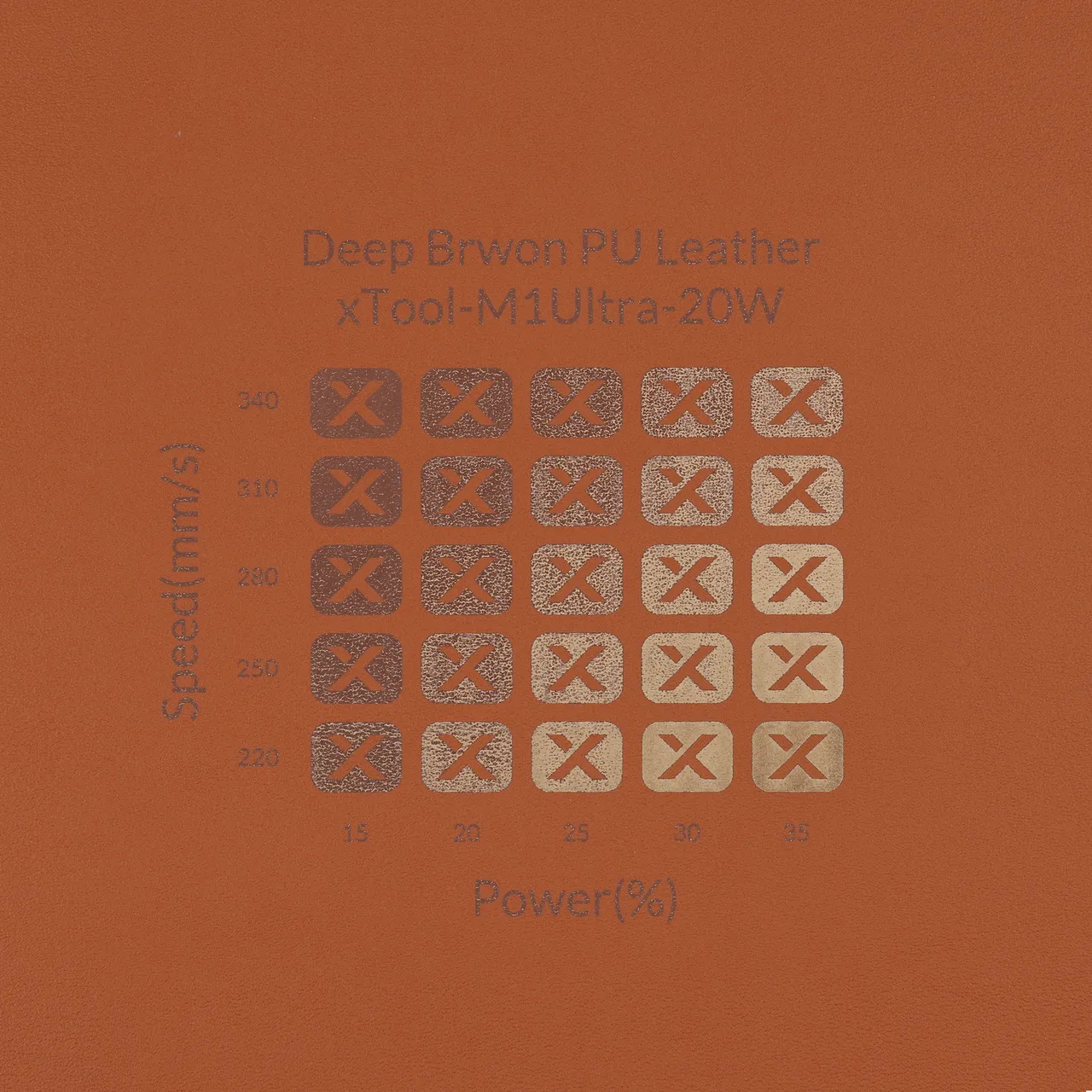 Deep Brown PU Leather test grid