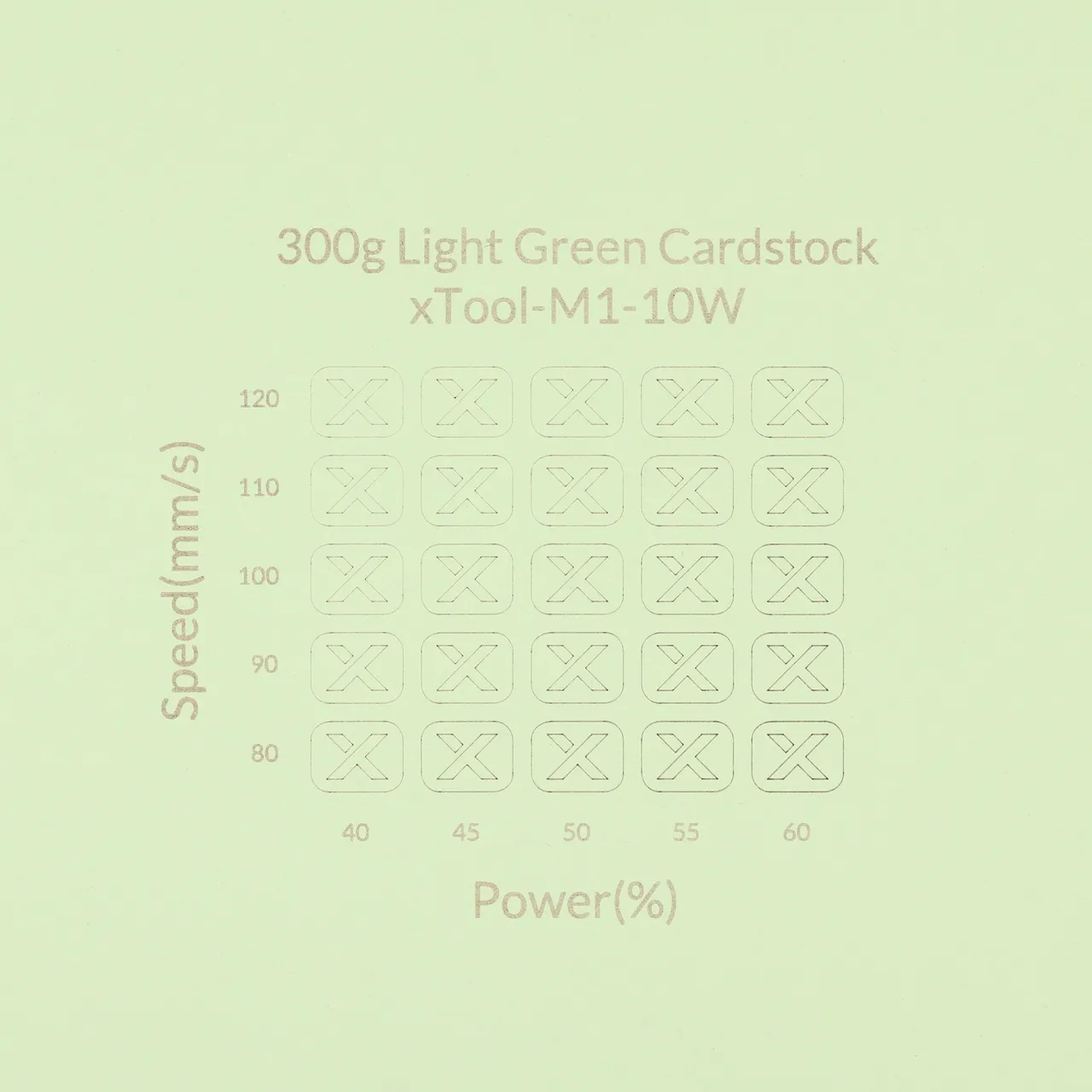 Light Green Cardstock-9oz(300g) test grid