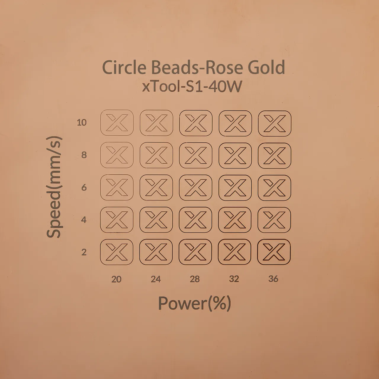 Rose Gold Circle Beads test grid