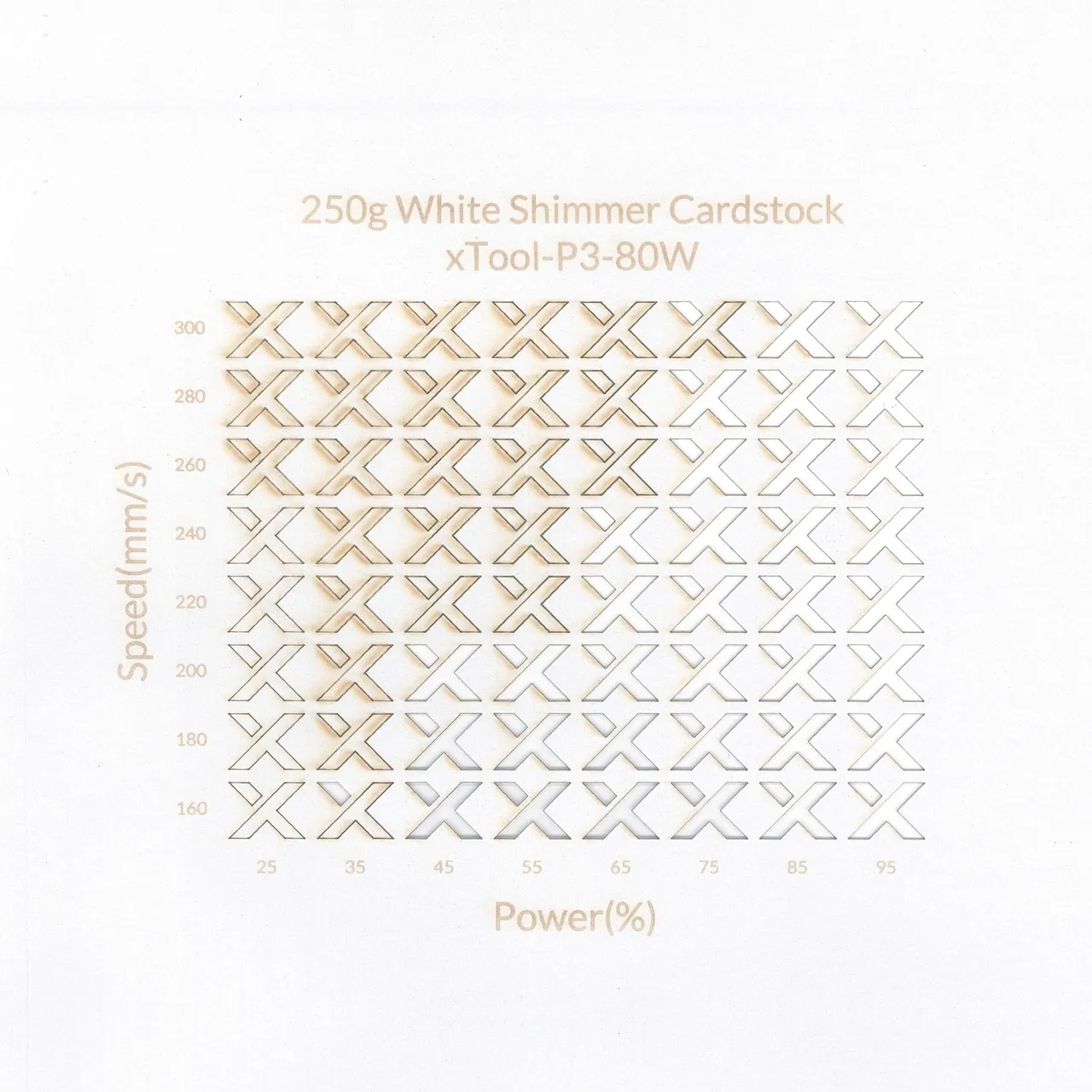 White Shimmer Cardstock-7oz(250g) test grid