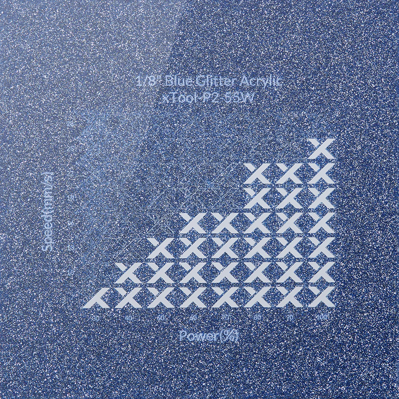 1/8"(3mm) Blue Glitter Acrylic test grid