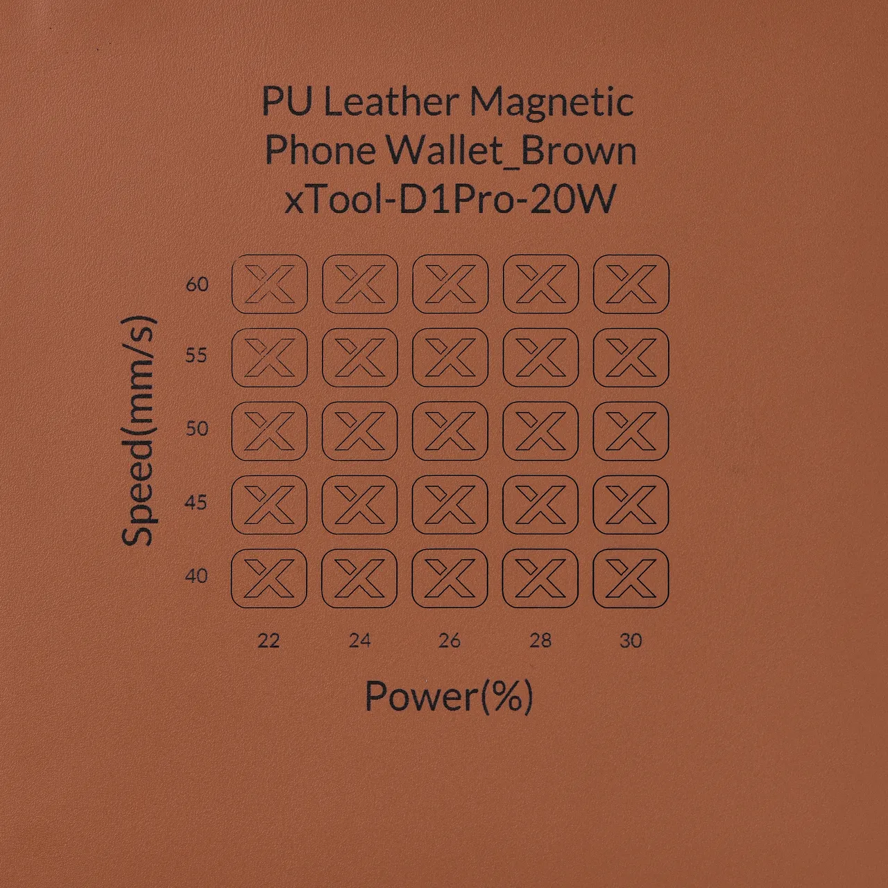 Brown PU Leather test grid