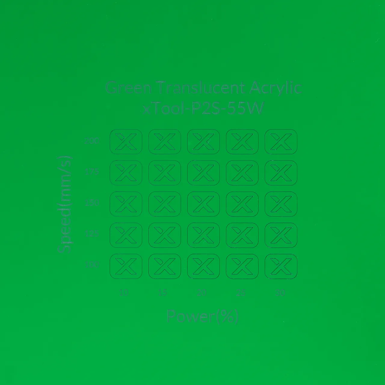 1/8"(3mm) Green Translucent Acrylic test grid