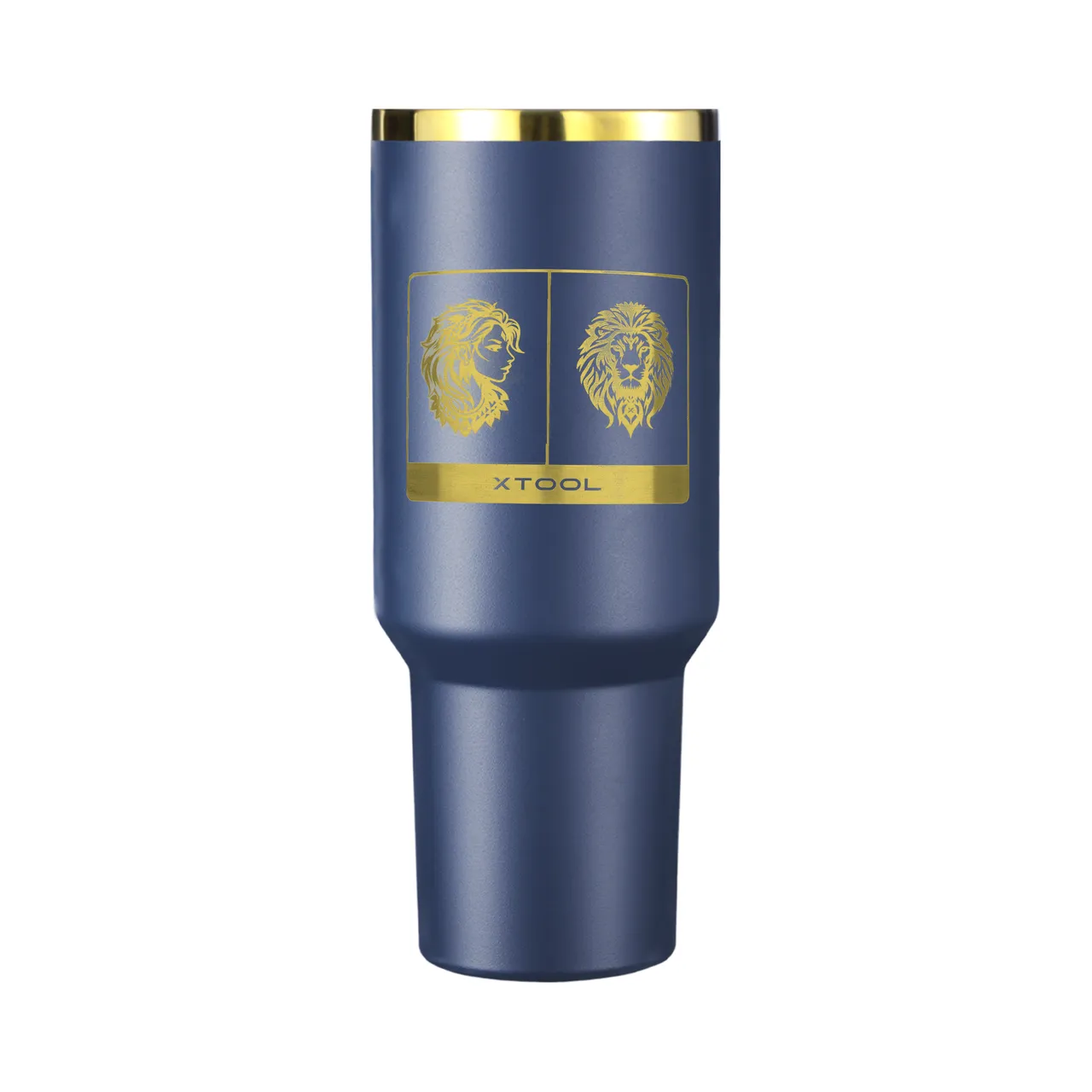 40oz(1183ml) Navy to Gold Tumbler with Removable Handle test grid