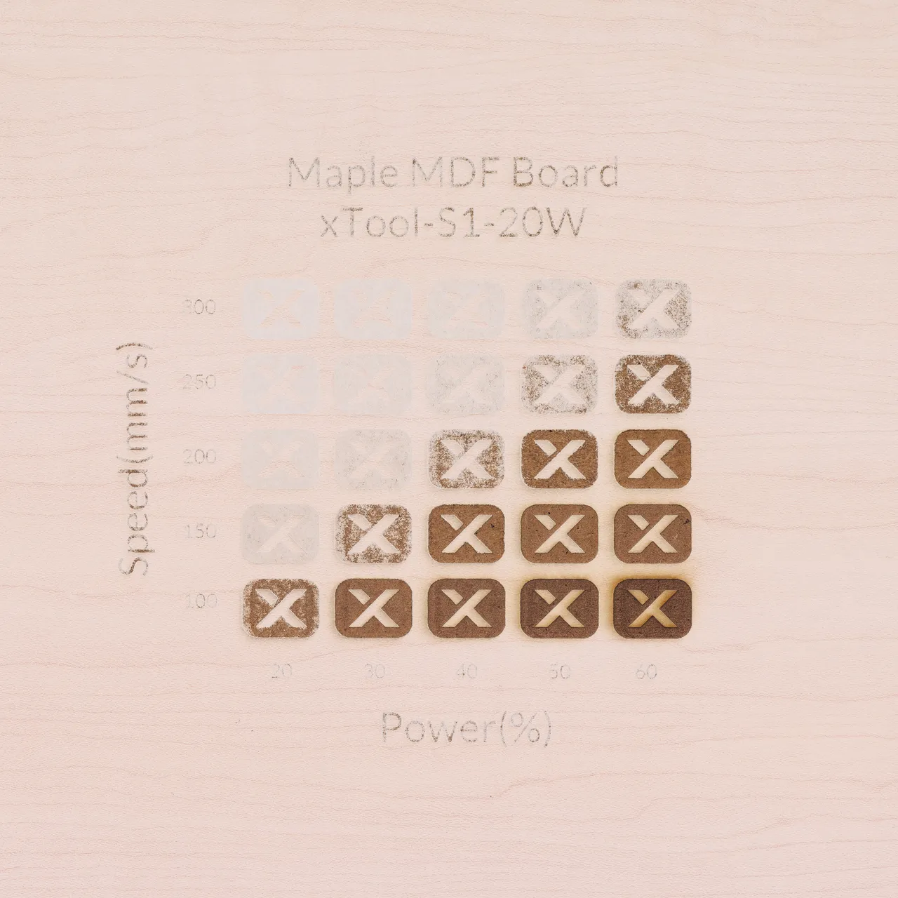 1/8"(3mm) Faux Maple MDF Board test grid