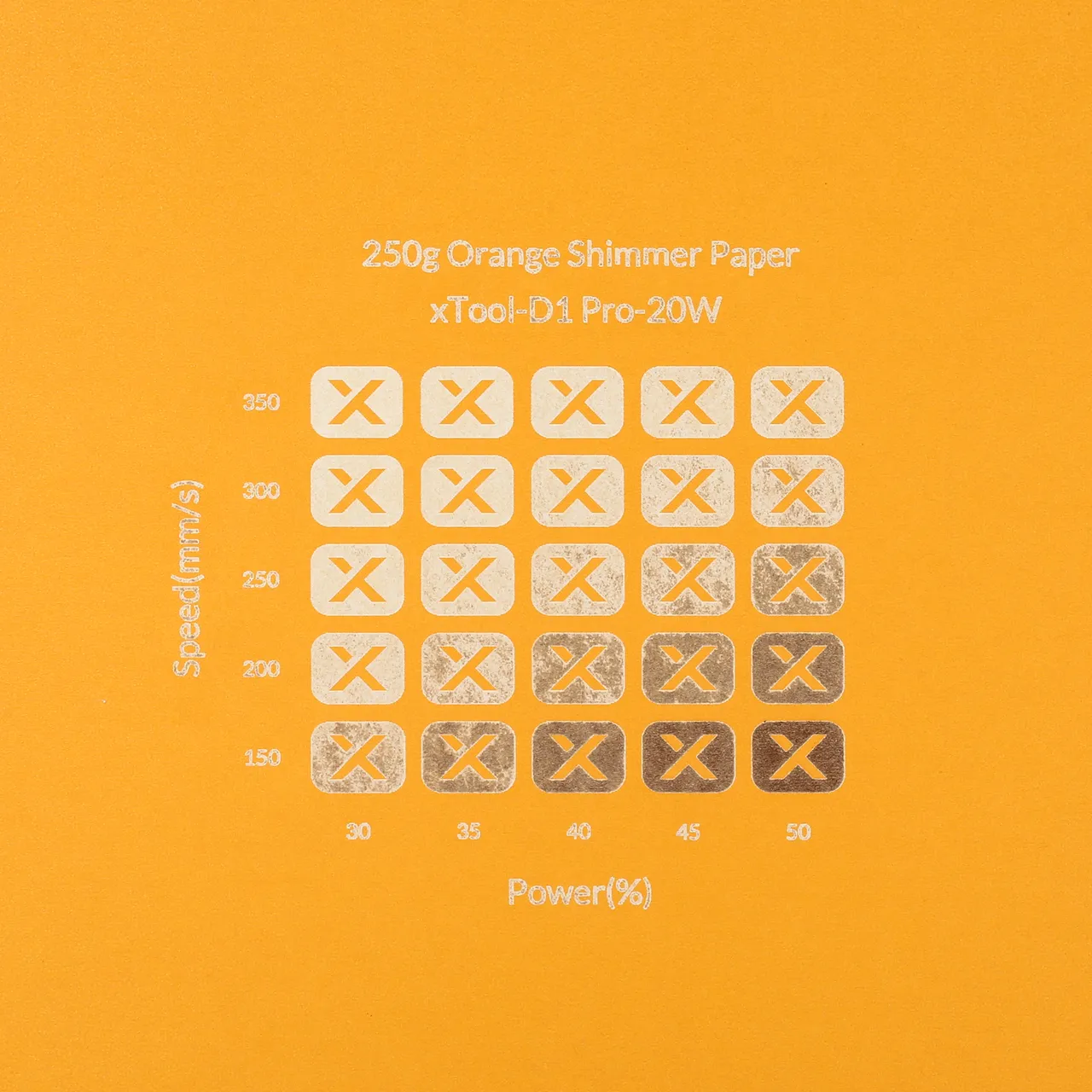 Orange Shimmer Paper-7oz(250g) test grid
