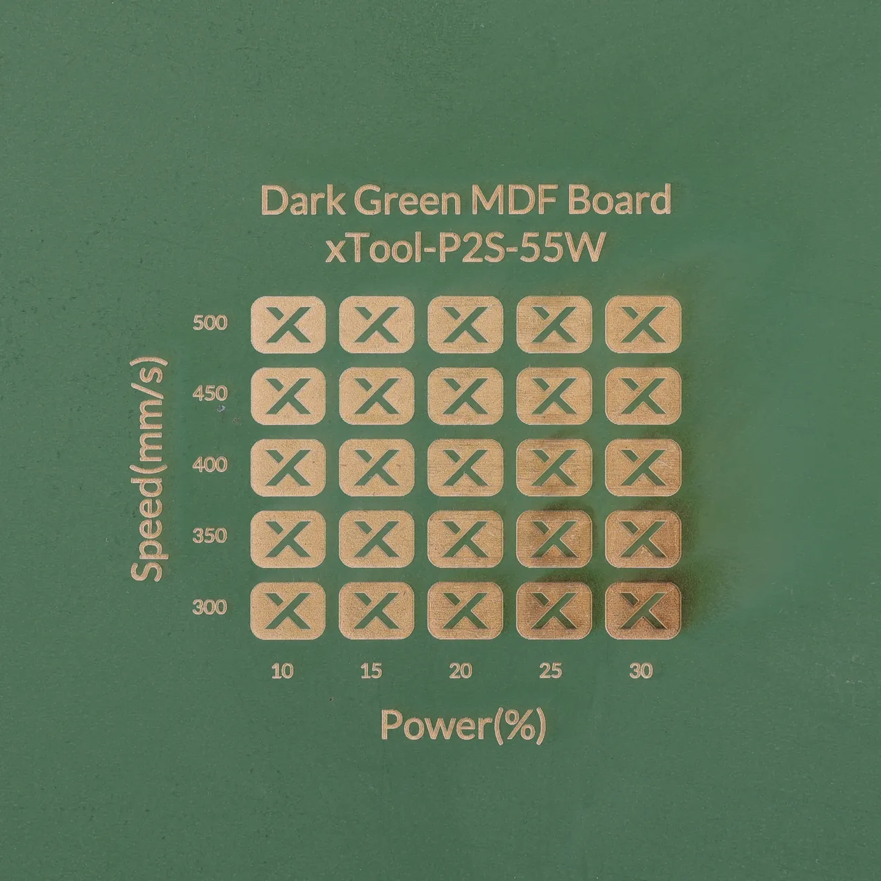 1/8"(3mm) Dark Green MDF Board test grid