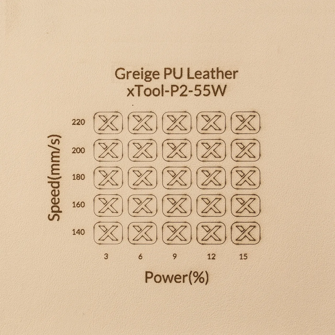 Greige PU Leather test grid