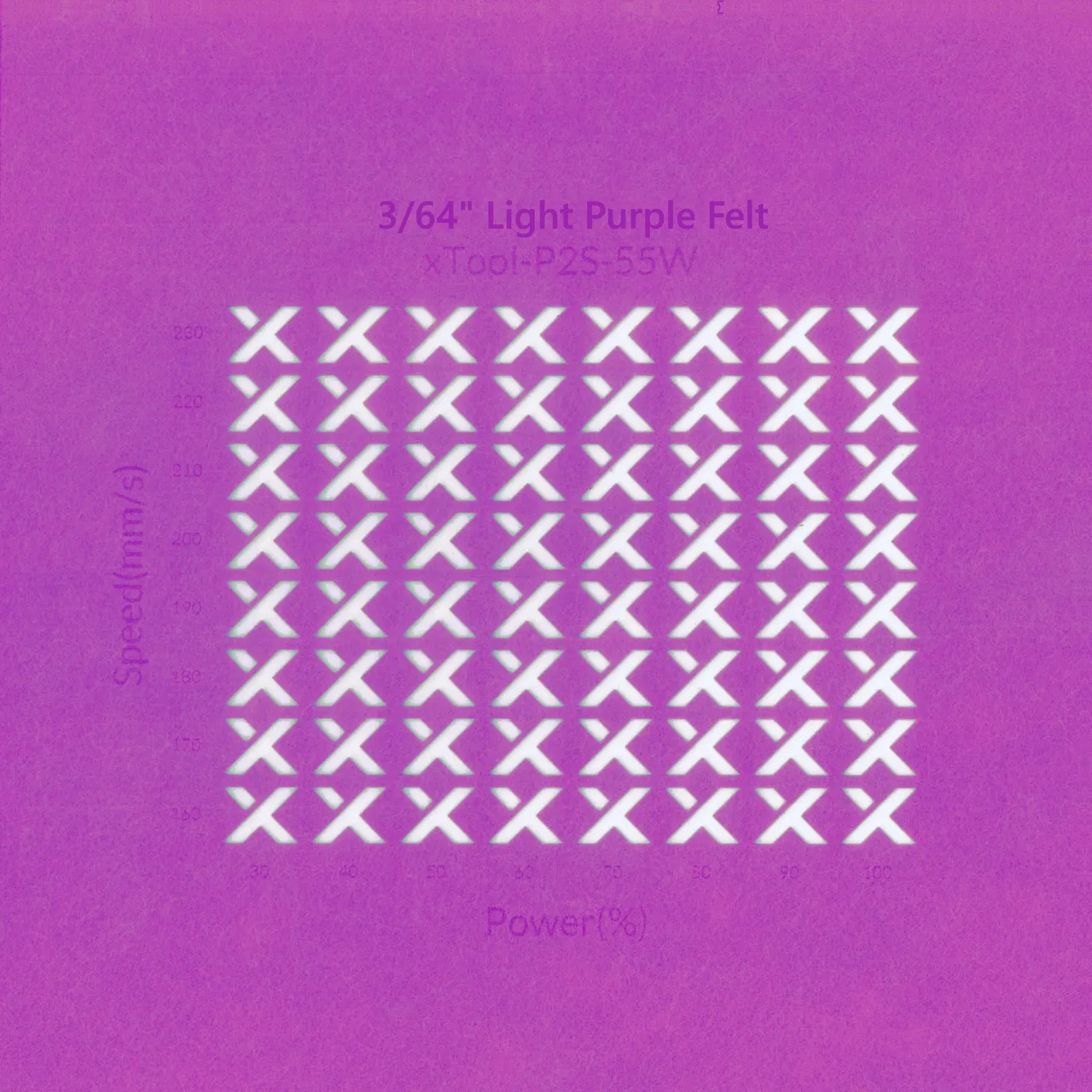 3/64"(1mm) Light Purple Felt test grid
