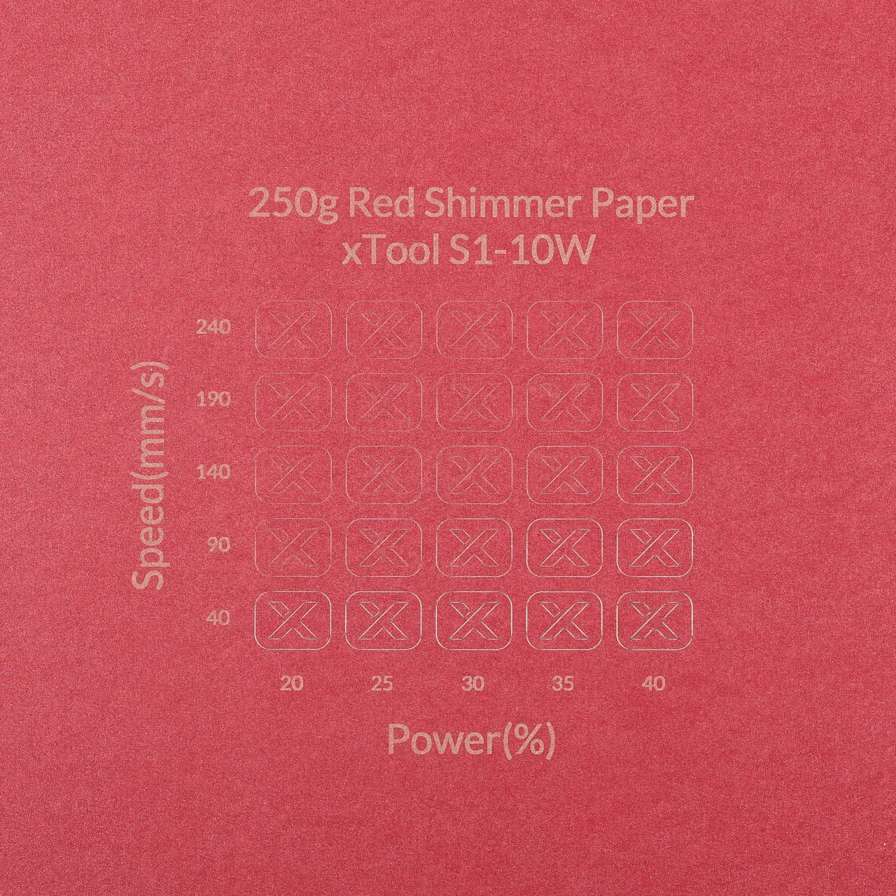 Red Shimmer Paper-7oz(250g) test grid