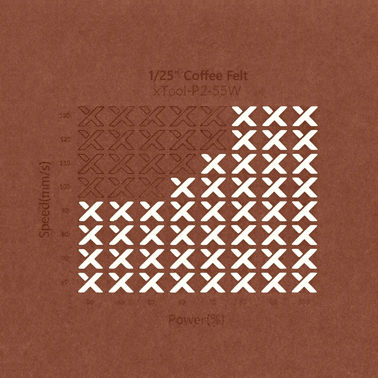 3/64"(1mm) Coffee Felt test grid