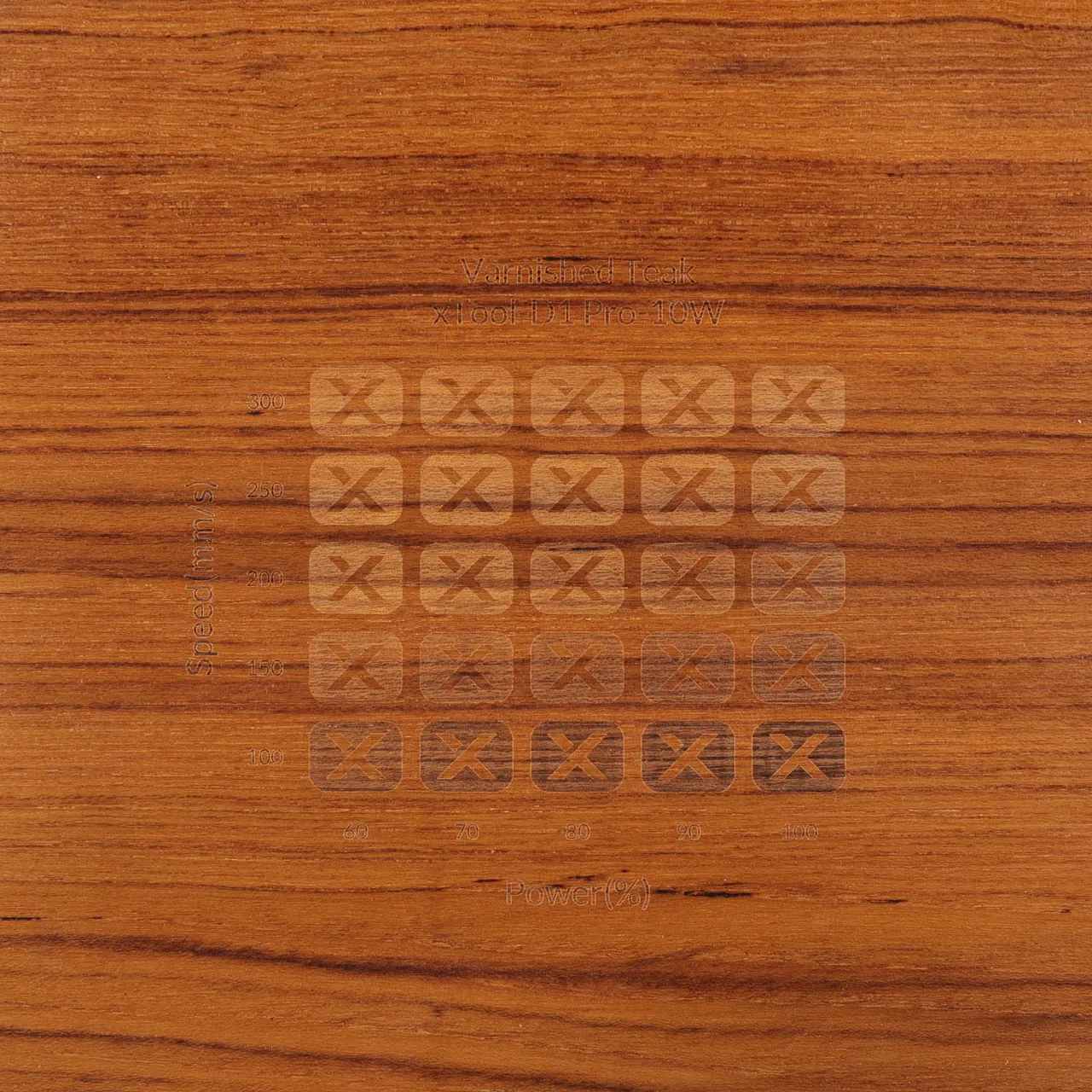 Varnished Teak test grid