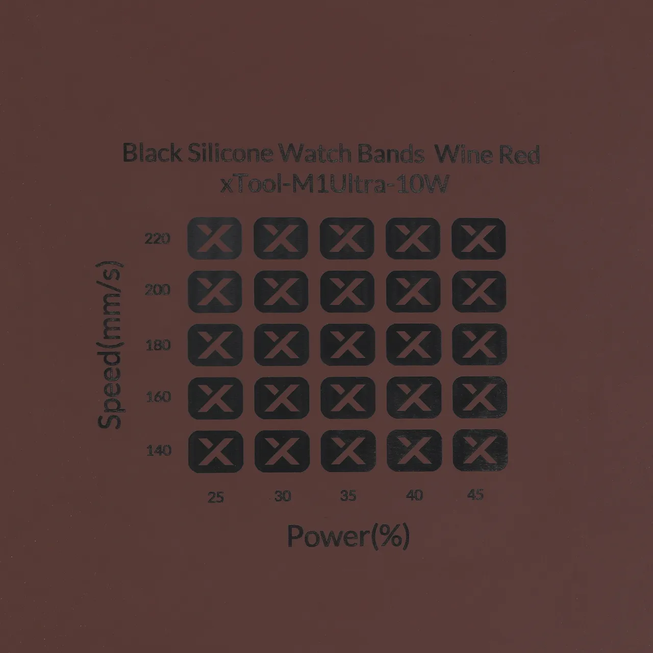 Black Silicone Watch Bands Wine Red test grid