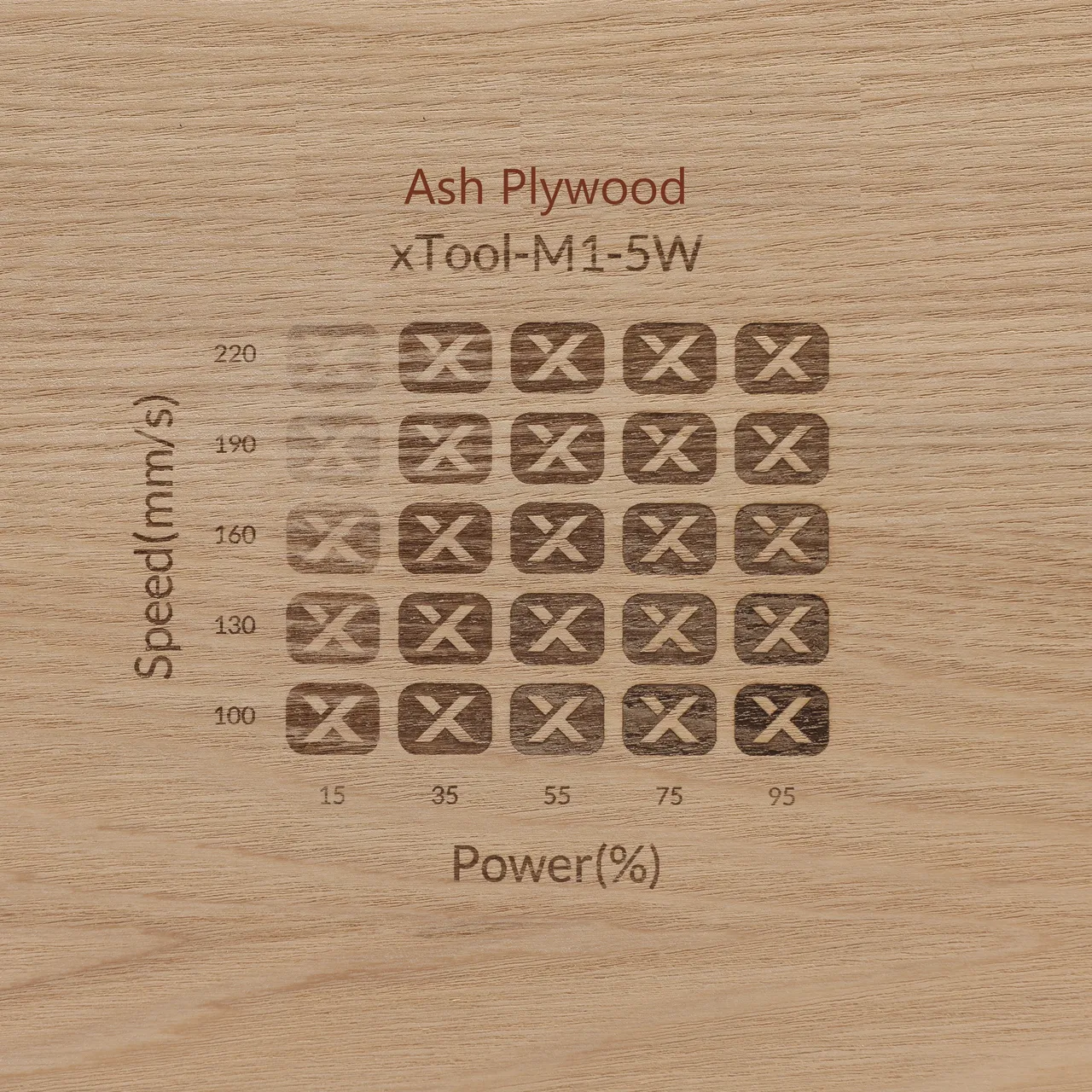 1/8"(3mm) Ash Plywood test grid