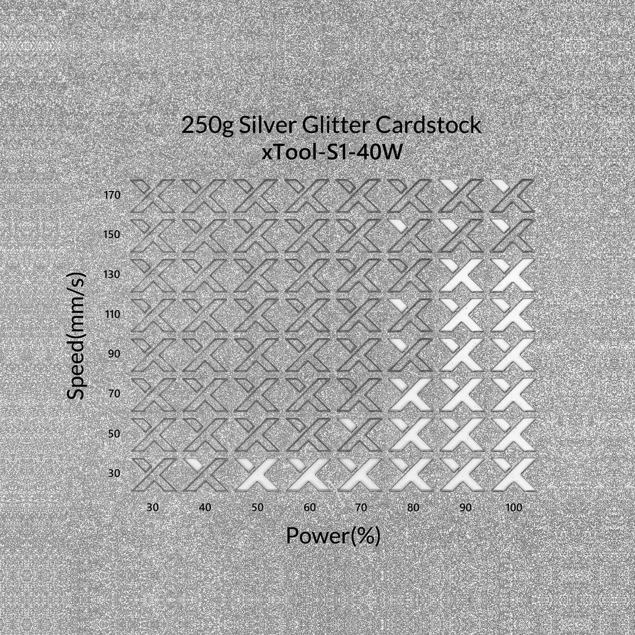 Silver Glitter Cardstock-7oz(250g) test grid