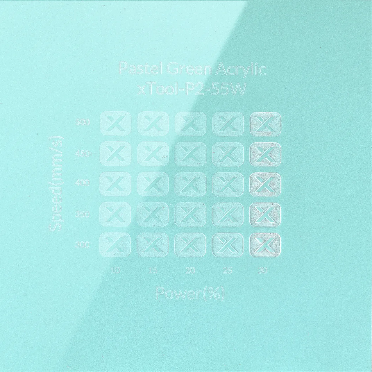 1/8"(3mm) Pastel Green Acrylic test grid