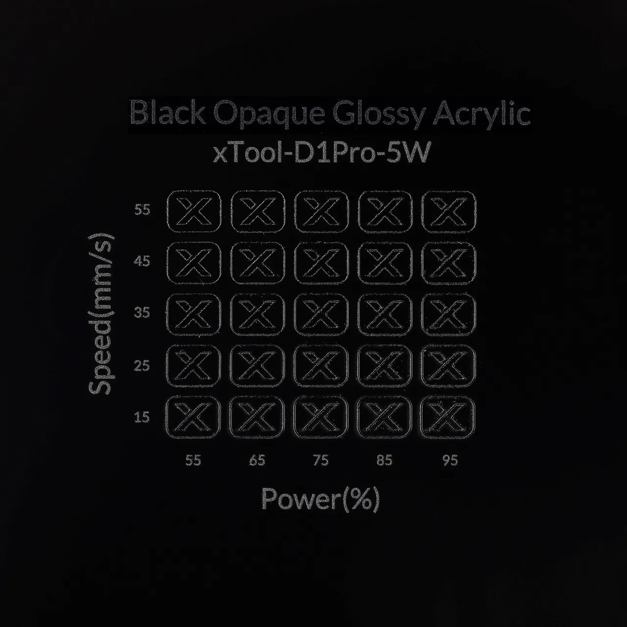 3/64"(1mm) Black Acrylic test grid