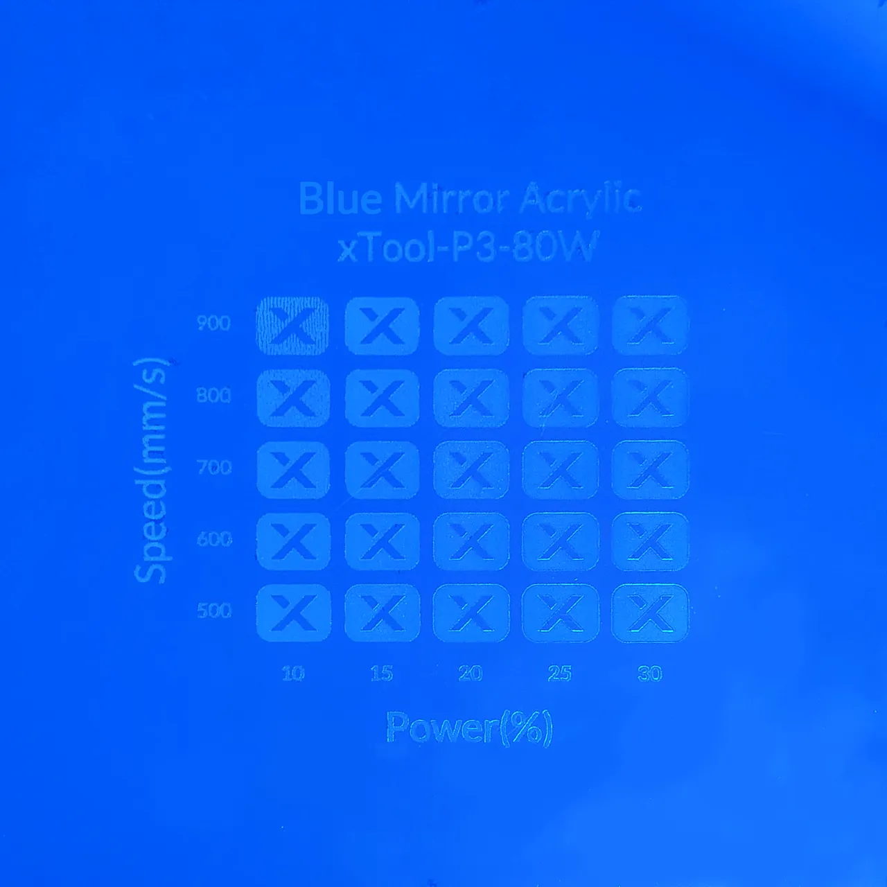 1/8"(3mm) Blue Mirror Acrylic test grid