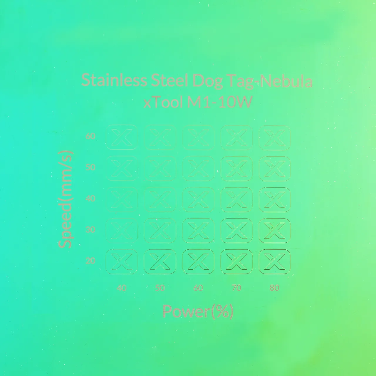 Nebula Stainless Steel Bone Dog Tag test grid