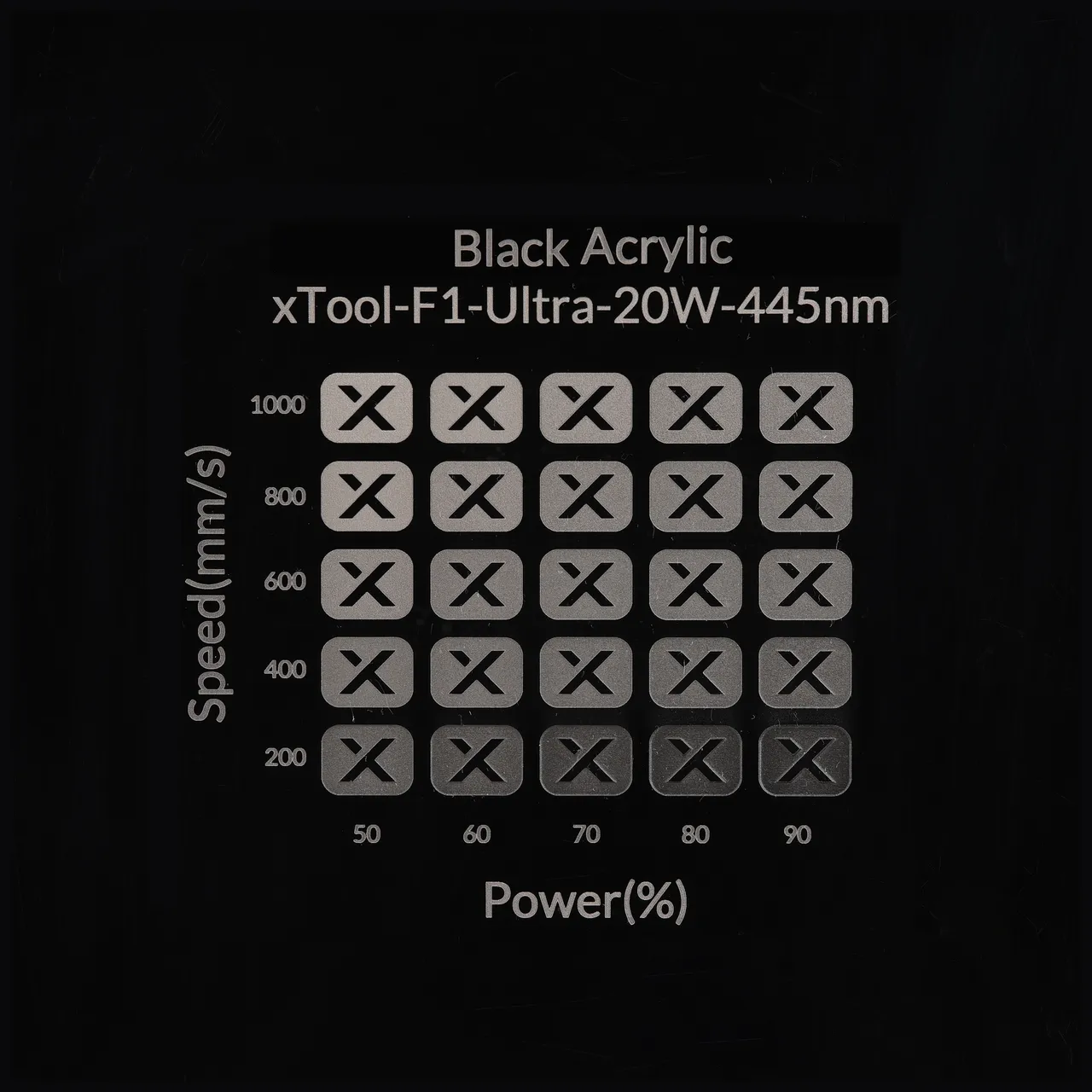 1/4"(6mm) Black Acrylic test grid